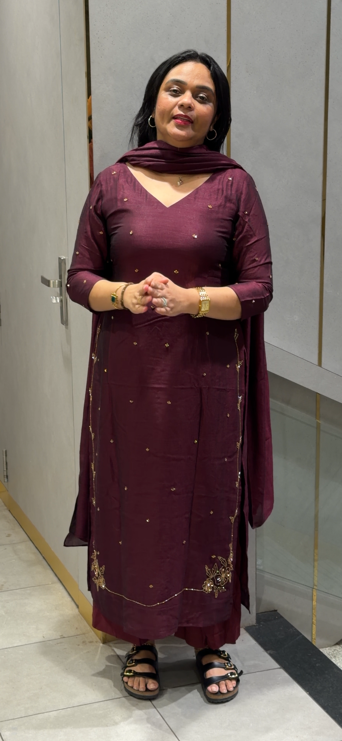 IHA'S IN-HOUSE SEMI RAW SILK TOP, BOTTOM AND DUPATTA - IHA 35293