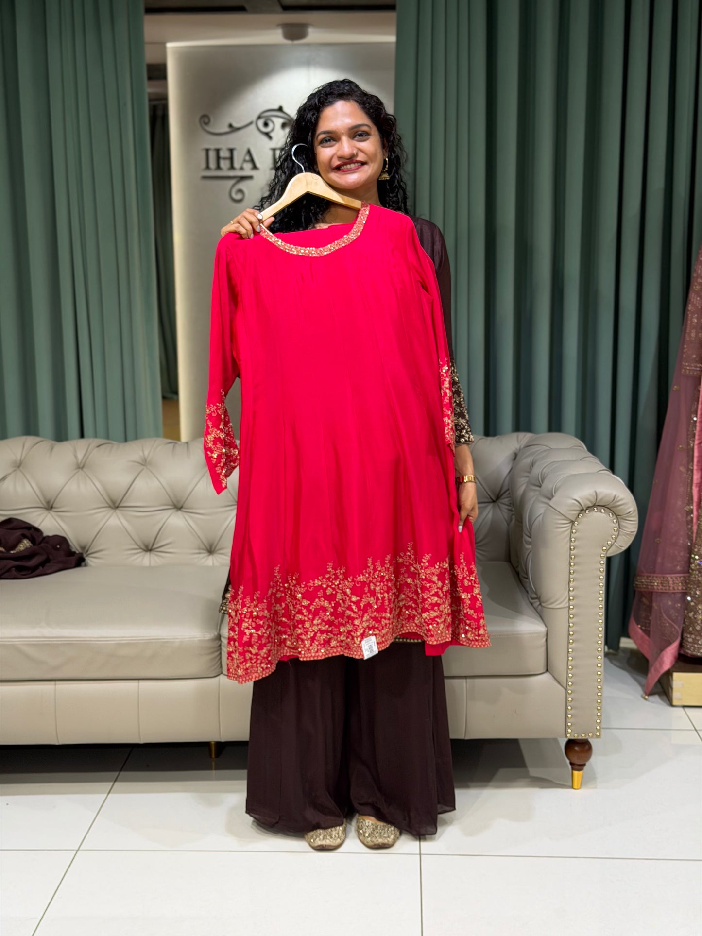 PARTY WEAR TOP, BOTTOM AND DUPATTA - IHA 29849