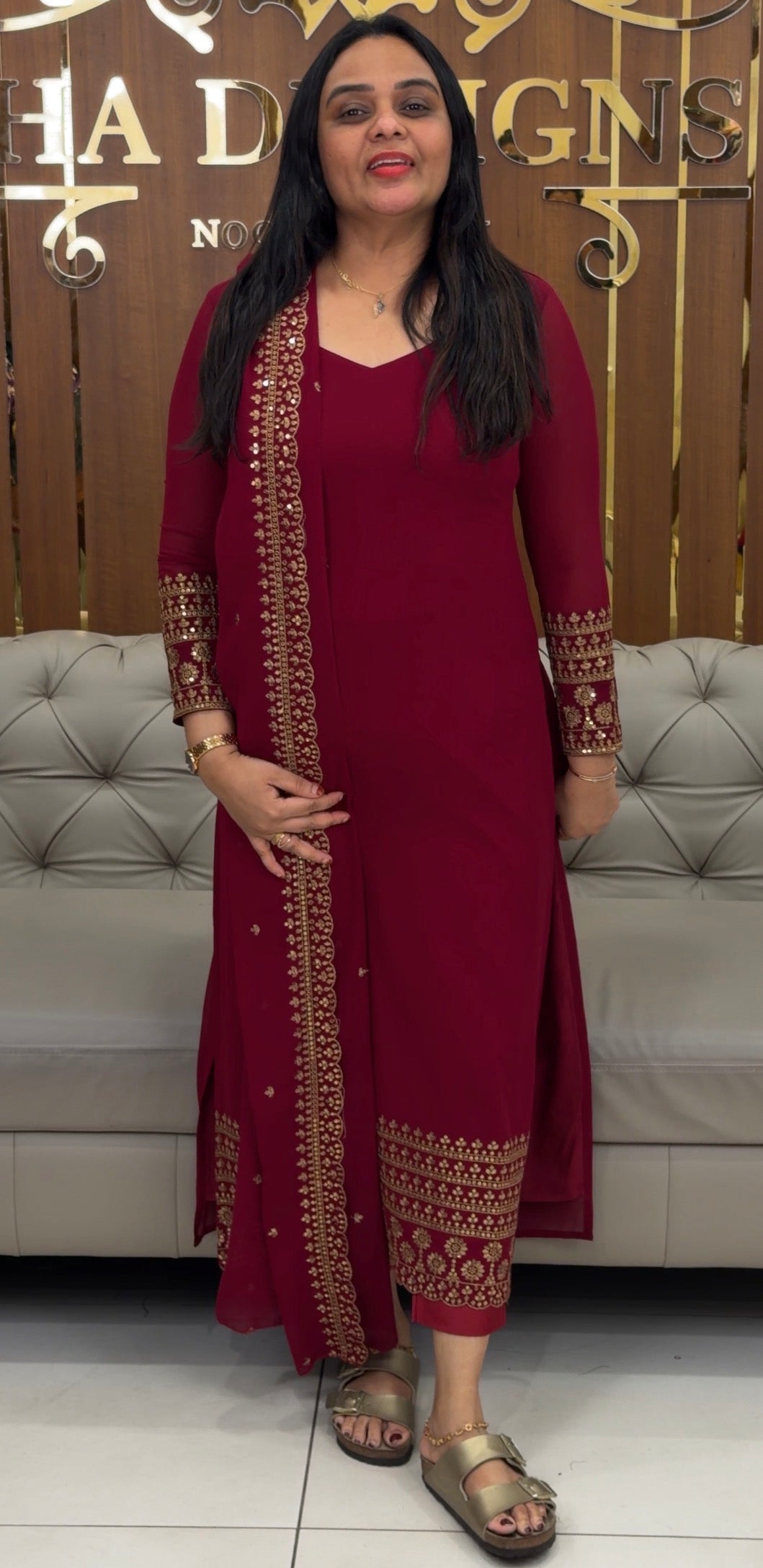 IHA'S IN-HOUSE GEORGETTE UNSTITCHED SALWAR SUITS - IHA 35114