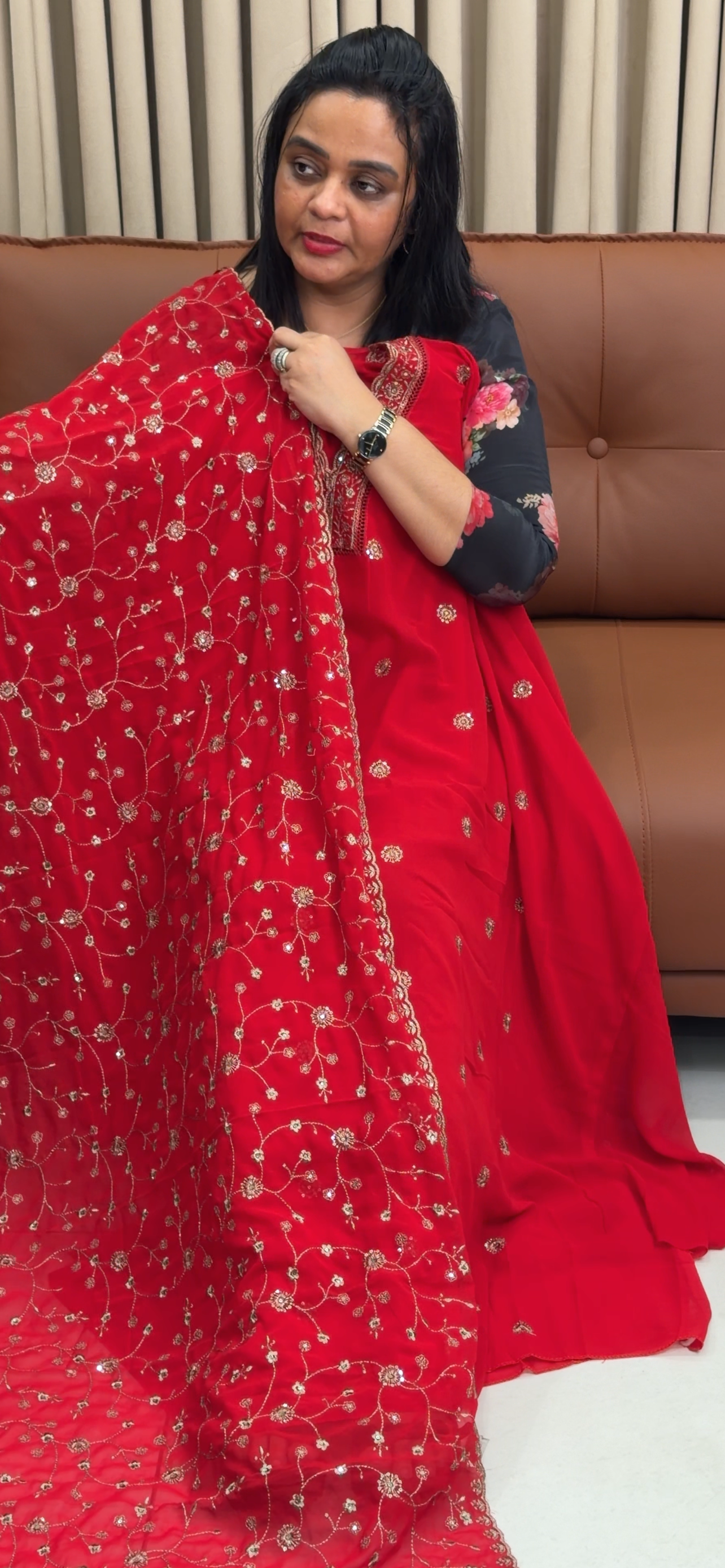 FAUX GEORGETTE UNSTITCHED SALWAR SUITS - IHA 34913