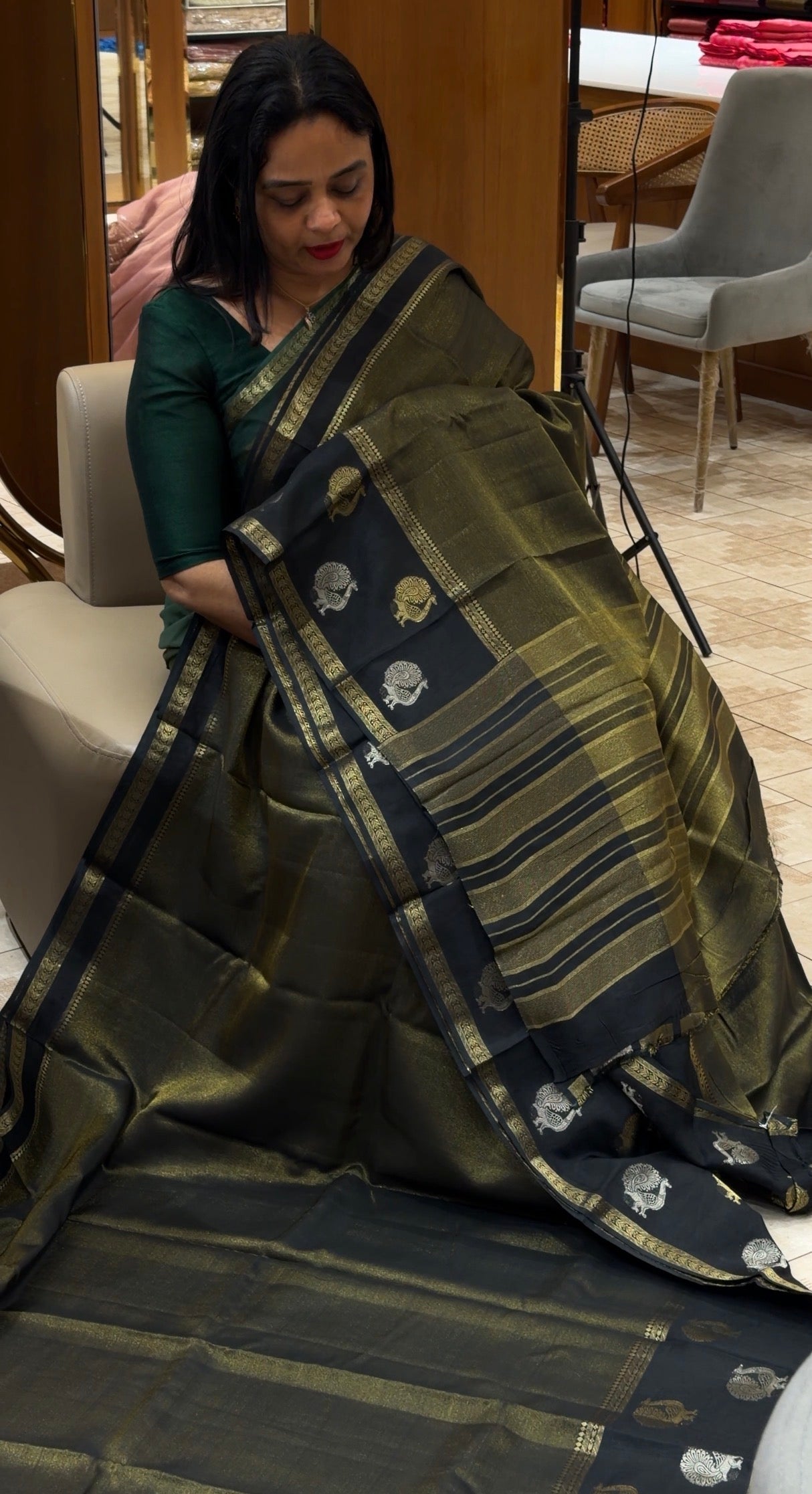 TISSUE BANARASI SAREES - IHA 33816