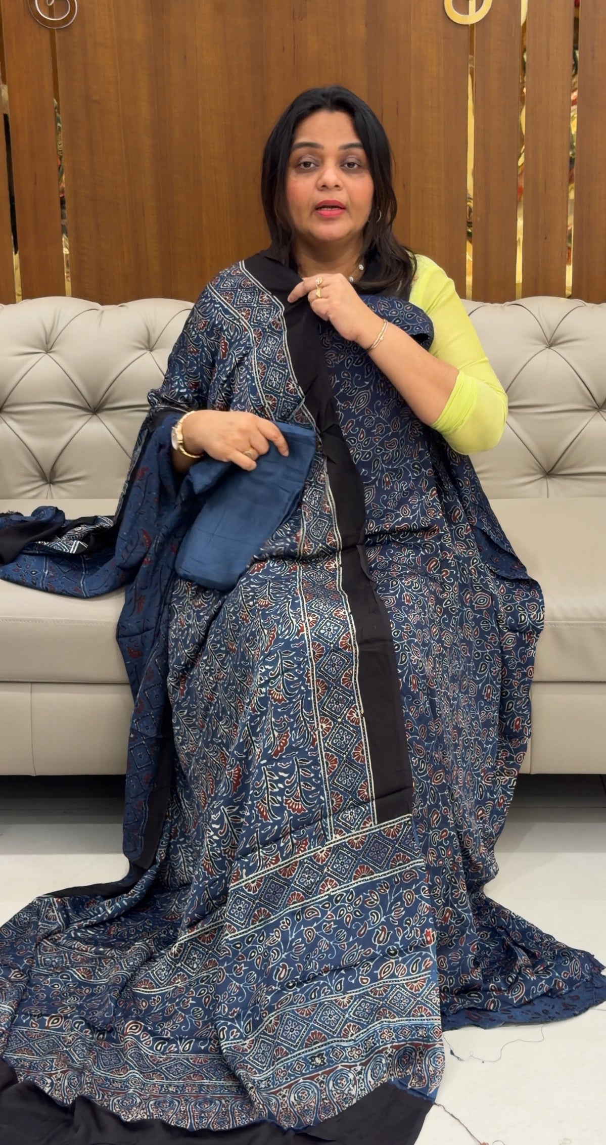 AJRAKH PRINTED UNSTITCHED SALWAR SUITS - IHA 28786