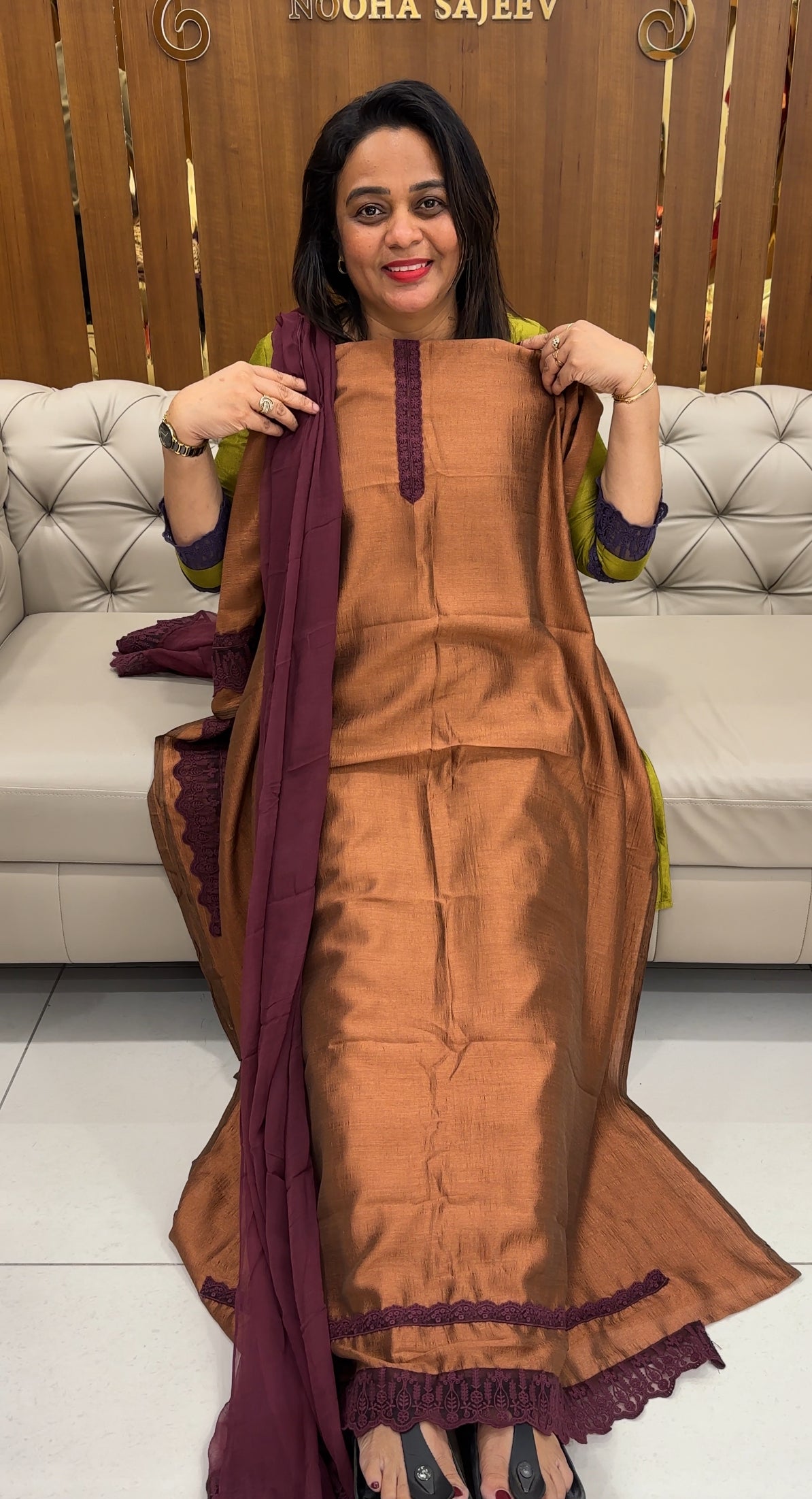 IHA'S IN-HOUSE SEMI RAW SILK UNSTITCHED SALWAR SUITS  - IHA 25858