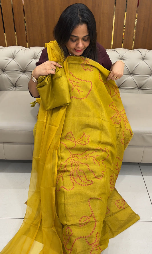 CRUSHED TISSUE UNSTITCHED SALWAR SUITS - IHA 28455