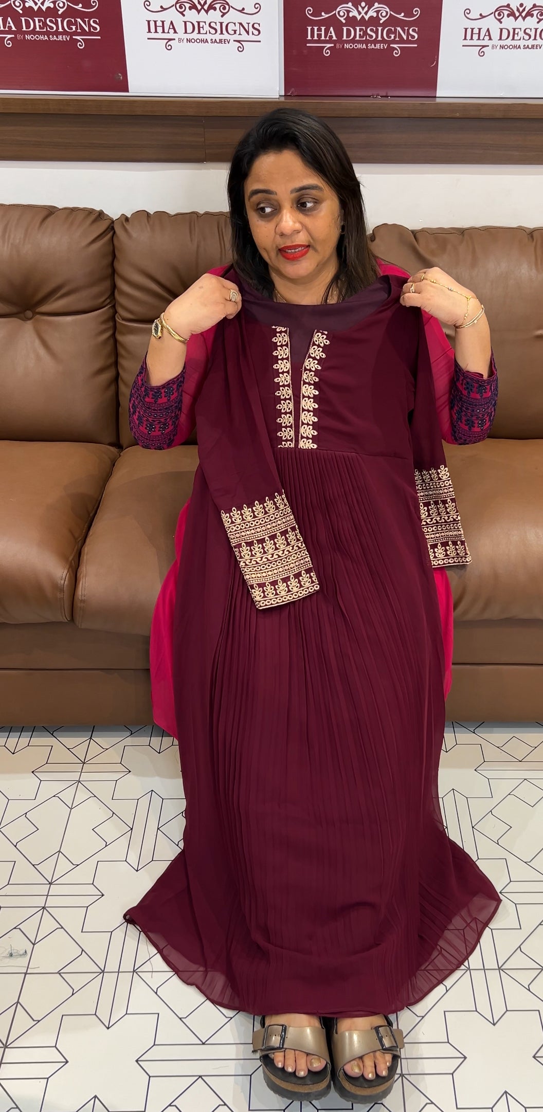 IHA'S IN-HOUSE DESIGNER SLITTED TOP - IHA 24553