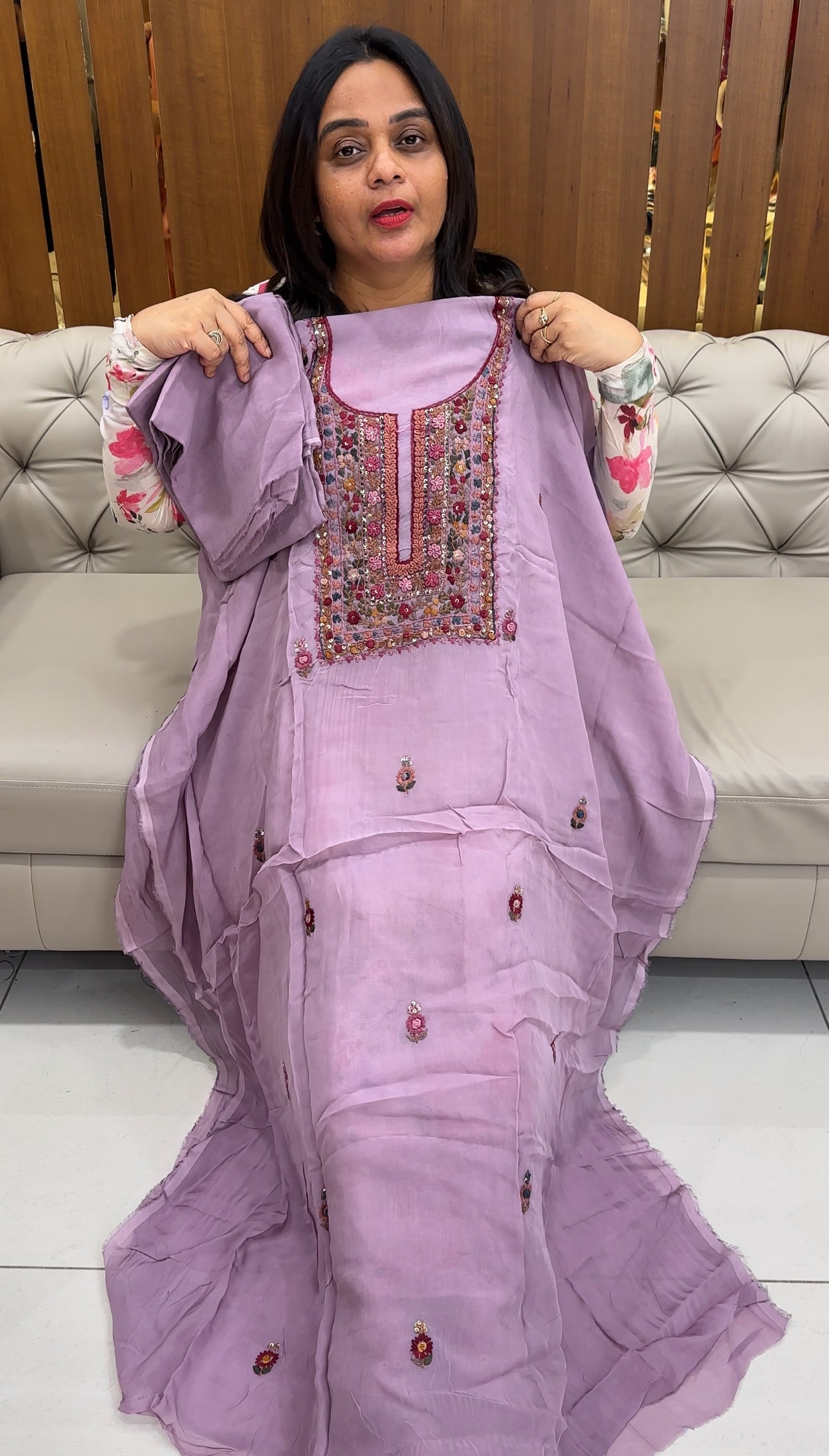 VISCOSE ORGANZA UNSTITCHED SALWAR SUITS - IHA 26349