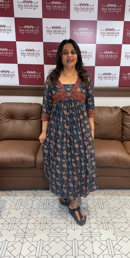 IHA'S IN-HOUSE COTTON PRINTED ALINE TOPS - IHA 25499