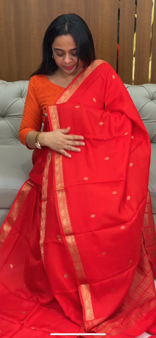 VISCOSE CRAPE SAREES - IHA 29634