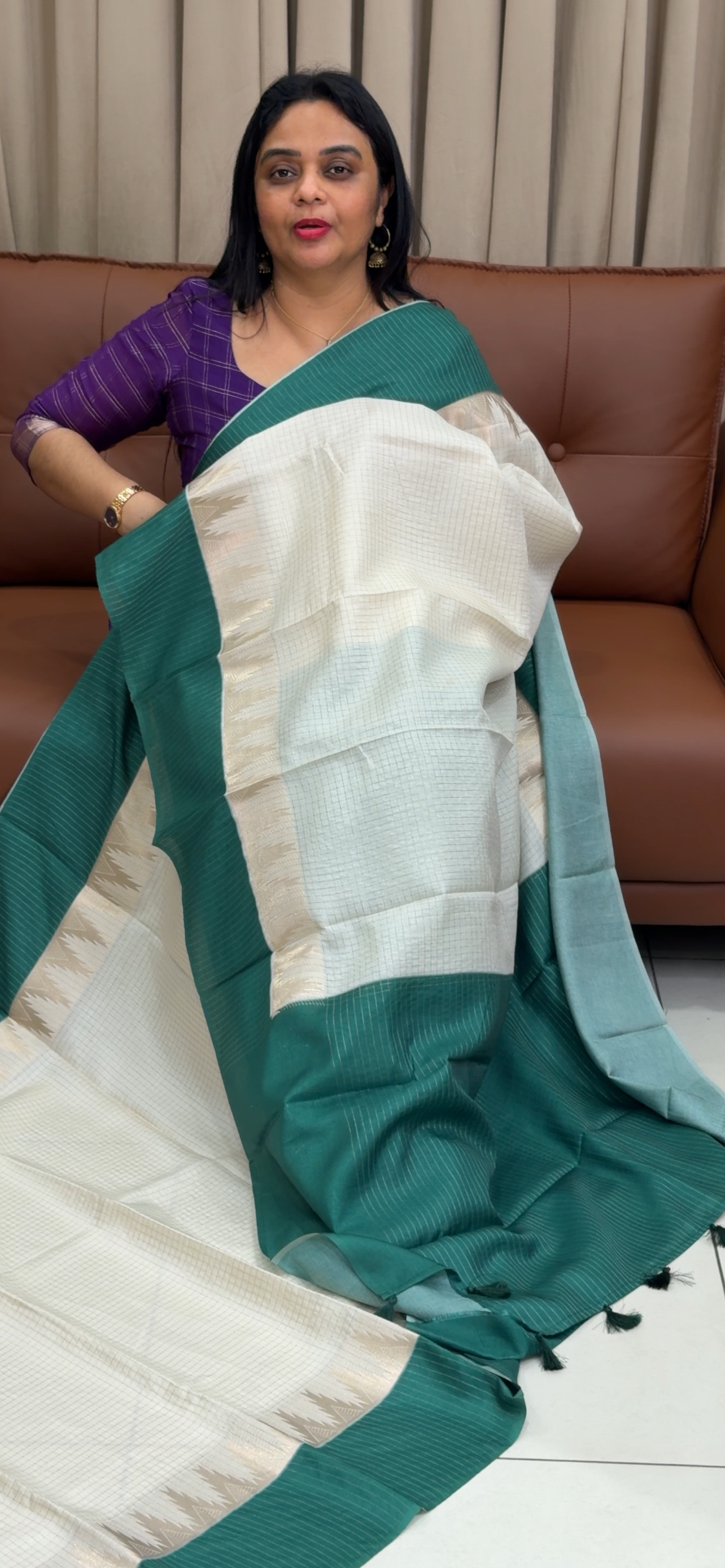 SEMI TUSSUR SAREES - IHA 33875