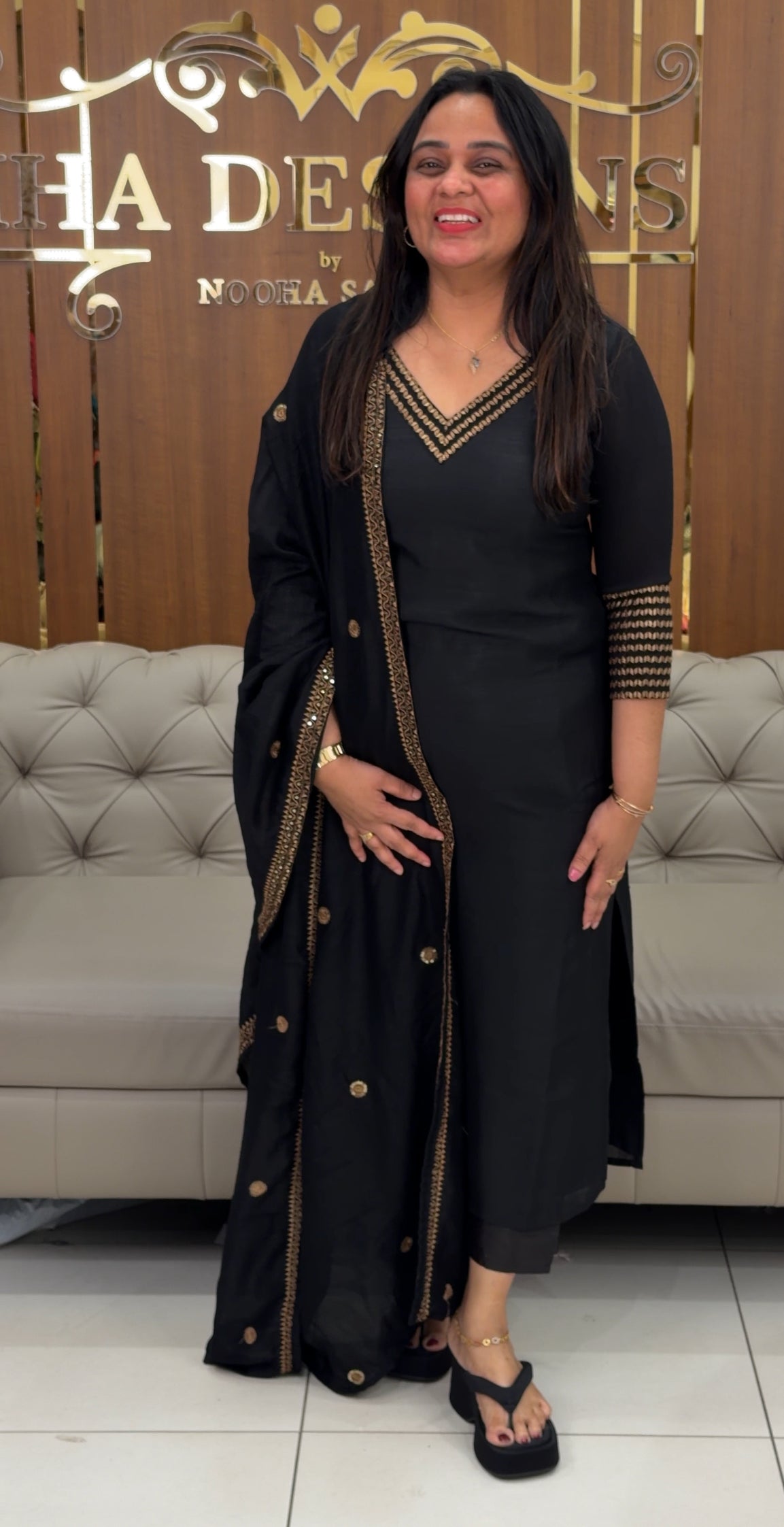 IHA'S IN-HOUSE SEMI RAW SILK TOP,BOTTOM AND DUPATTA - IHA 29258