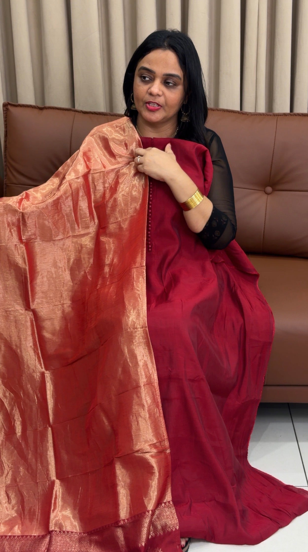 MALAI CHANDERI UNSTITCHED SALWAR SUIUTS - IHA 34104