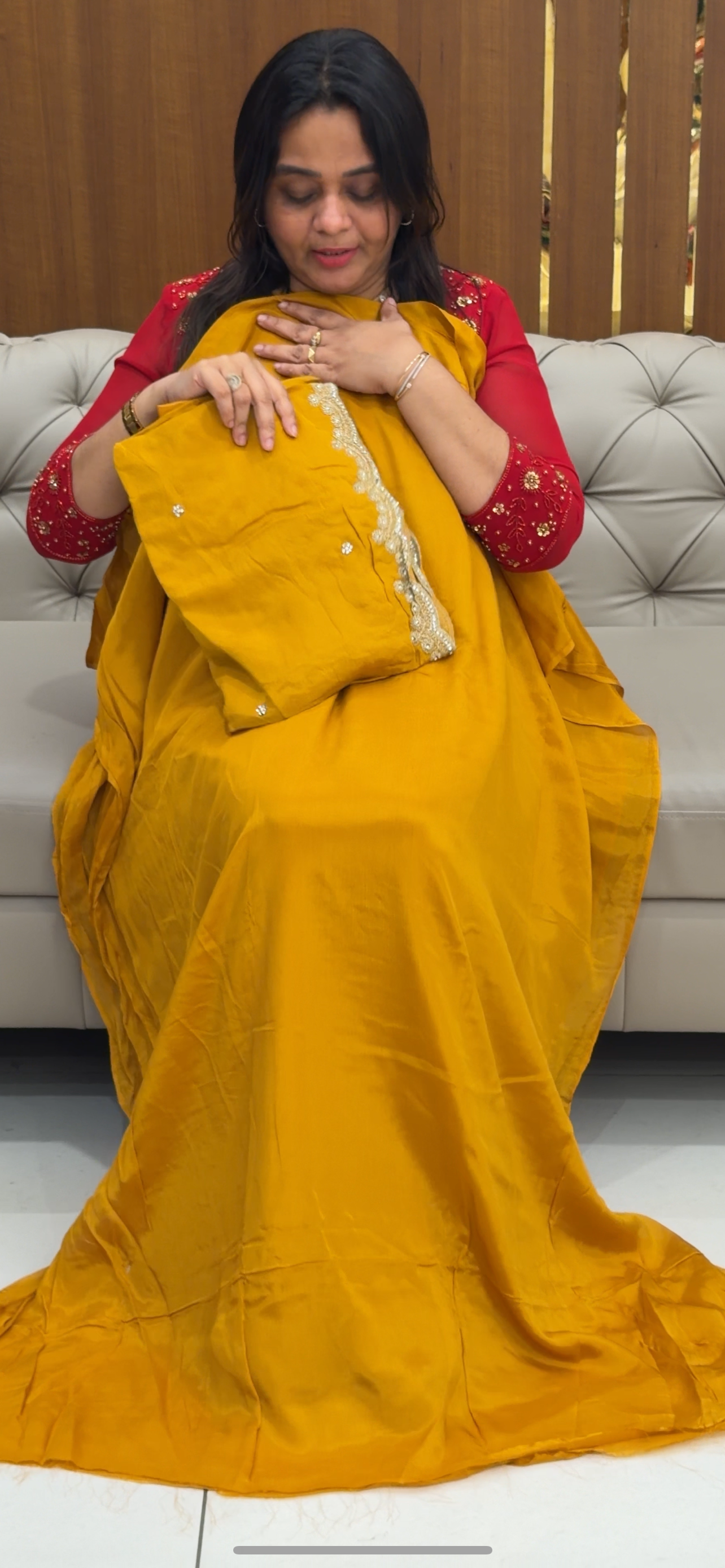 PLATINUM CHIFFON UNSTITCHED SALWAR SUITS - IHA 28767