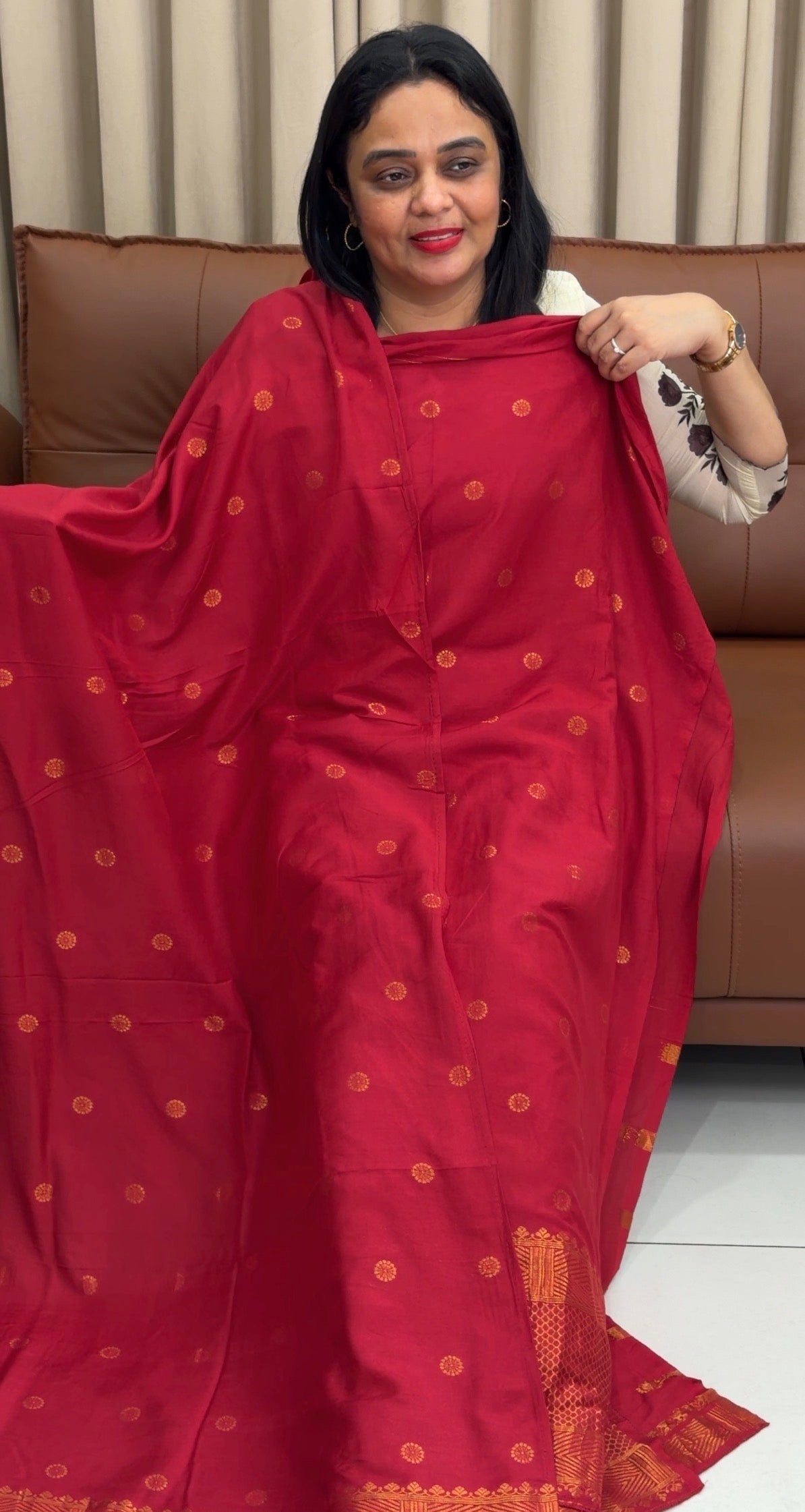 MALAI CHANDERI UNSTITCHED SALWAR SUITS - IHA 34060