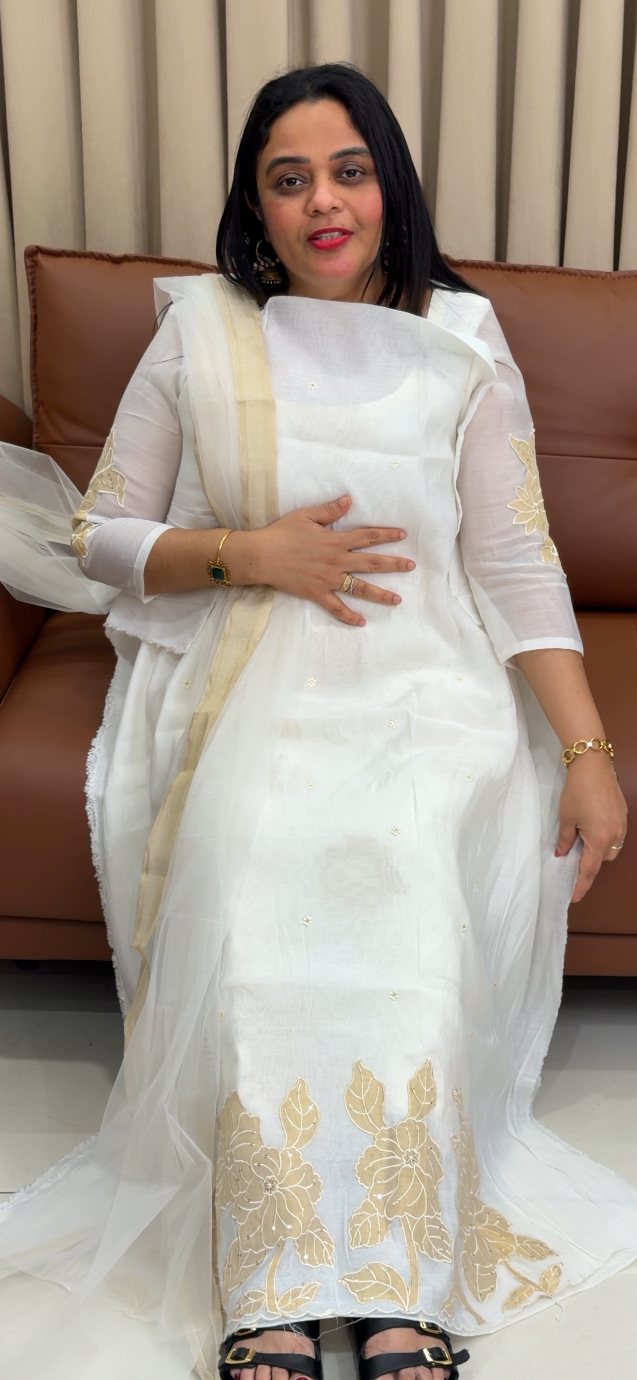 IHA'S IN-HOUSE CHANDERI UNSTITCHED SALWRA SUITS - IHA 34087