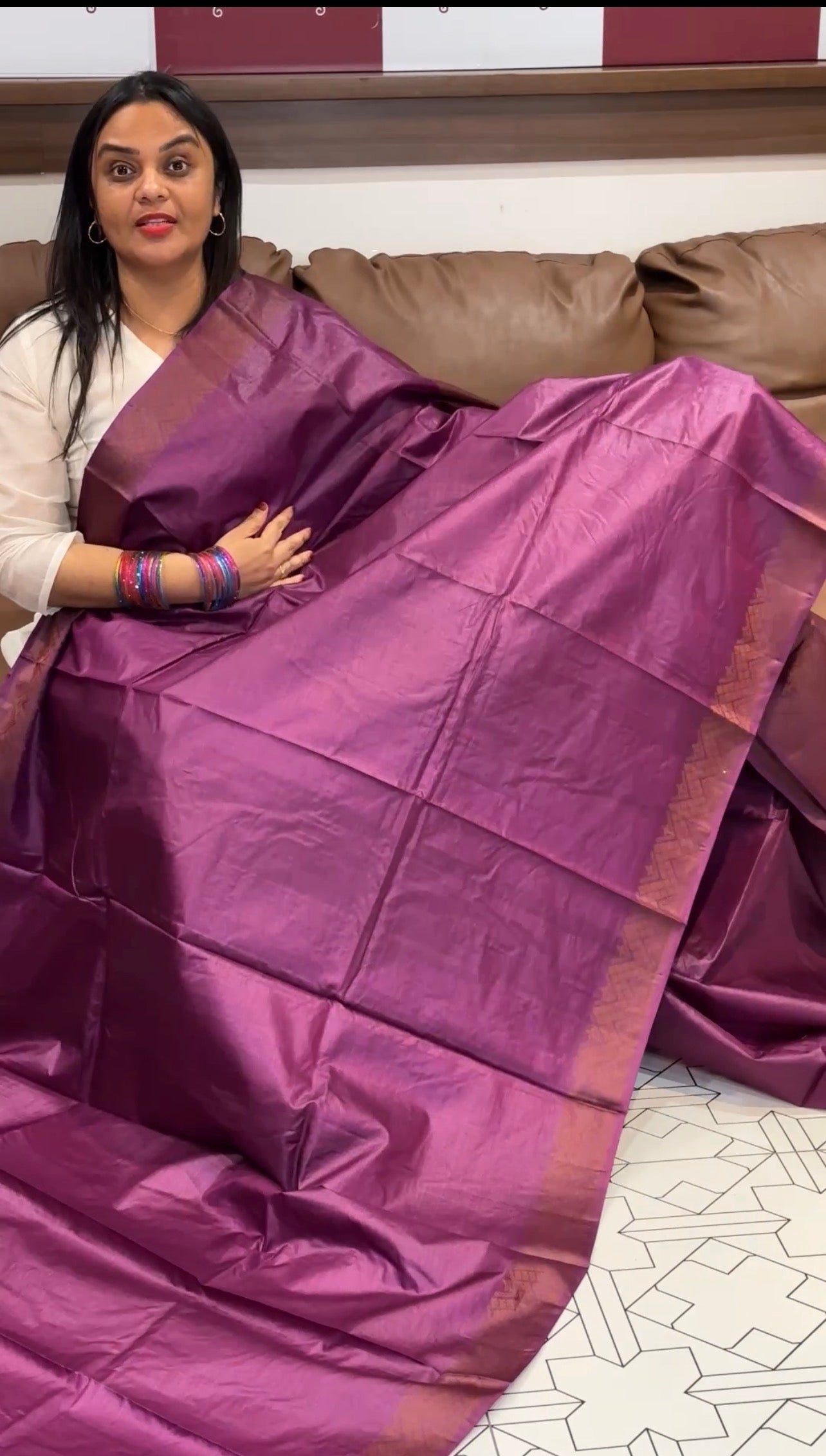 HANDLOOM TUSSUR SILK SAREES - IHA 31571