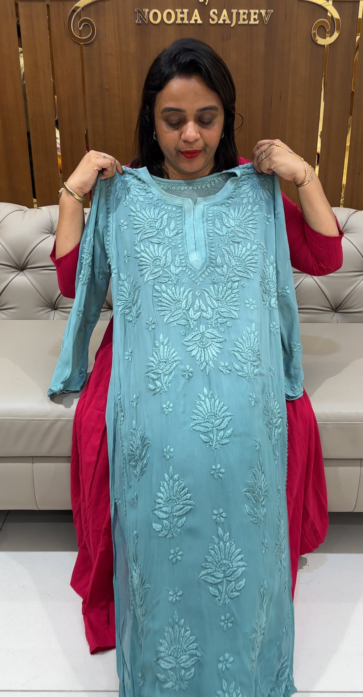 LUCKNOWI CHIKANKARI TOPS - IHA 24637