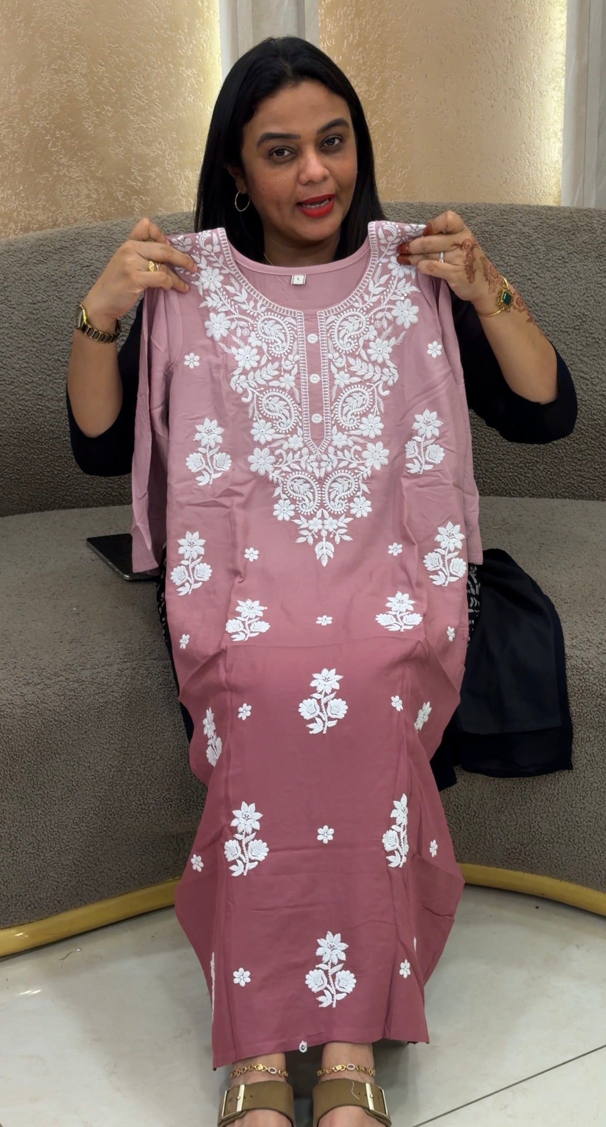 LUCKNOWI CHIKANKARI TOPS - IHA 33286