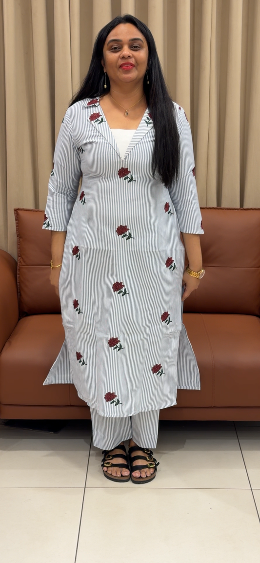 IHA'S IN-HOUSE HANDLOOM COTTON TOP AND BOTTOM - IHA 35444