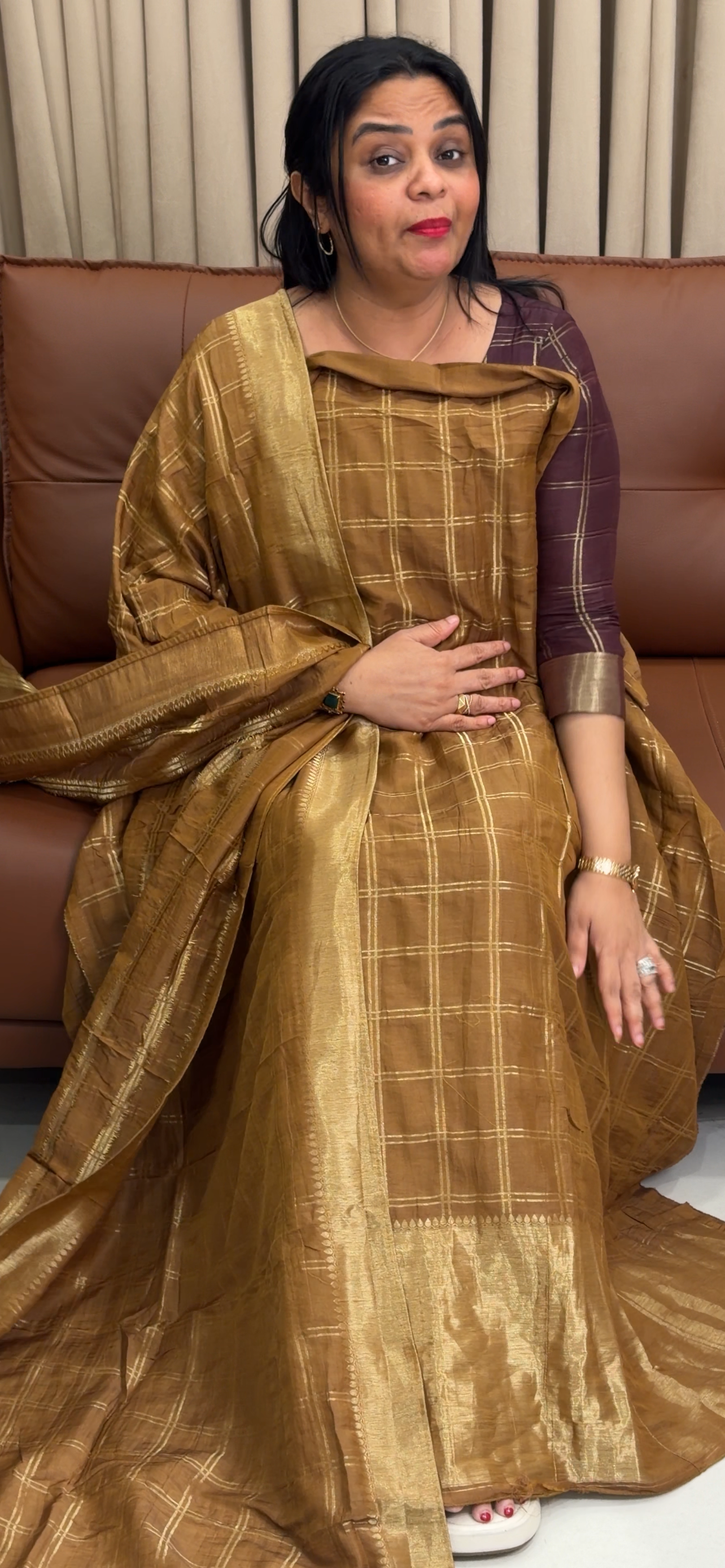 MALAI CHANDERI UNSTITCHED SALWAR SUITS - IHA 34641