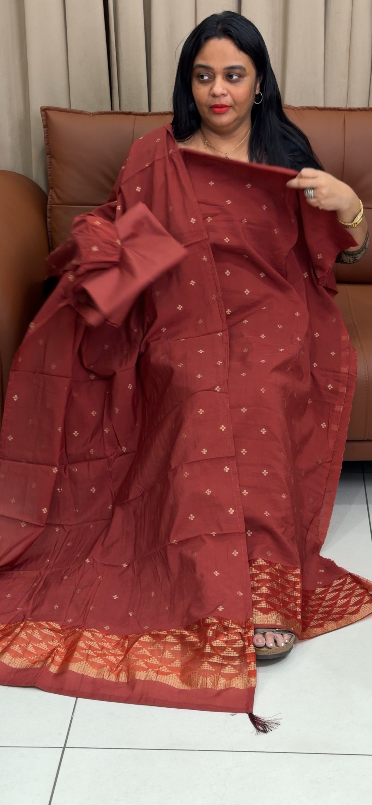 MUL CHANDERI UNSTITCHED SALWAR SUITS - IHA 35749
