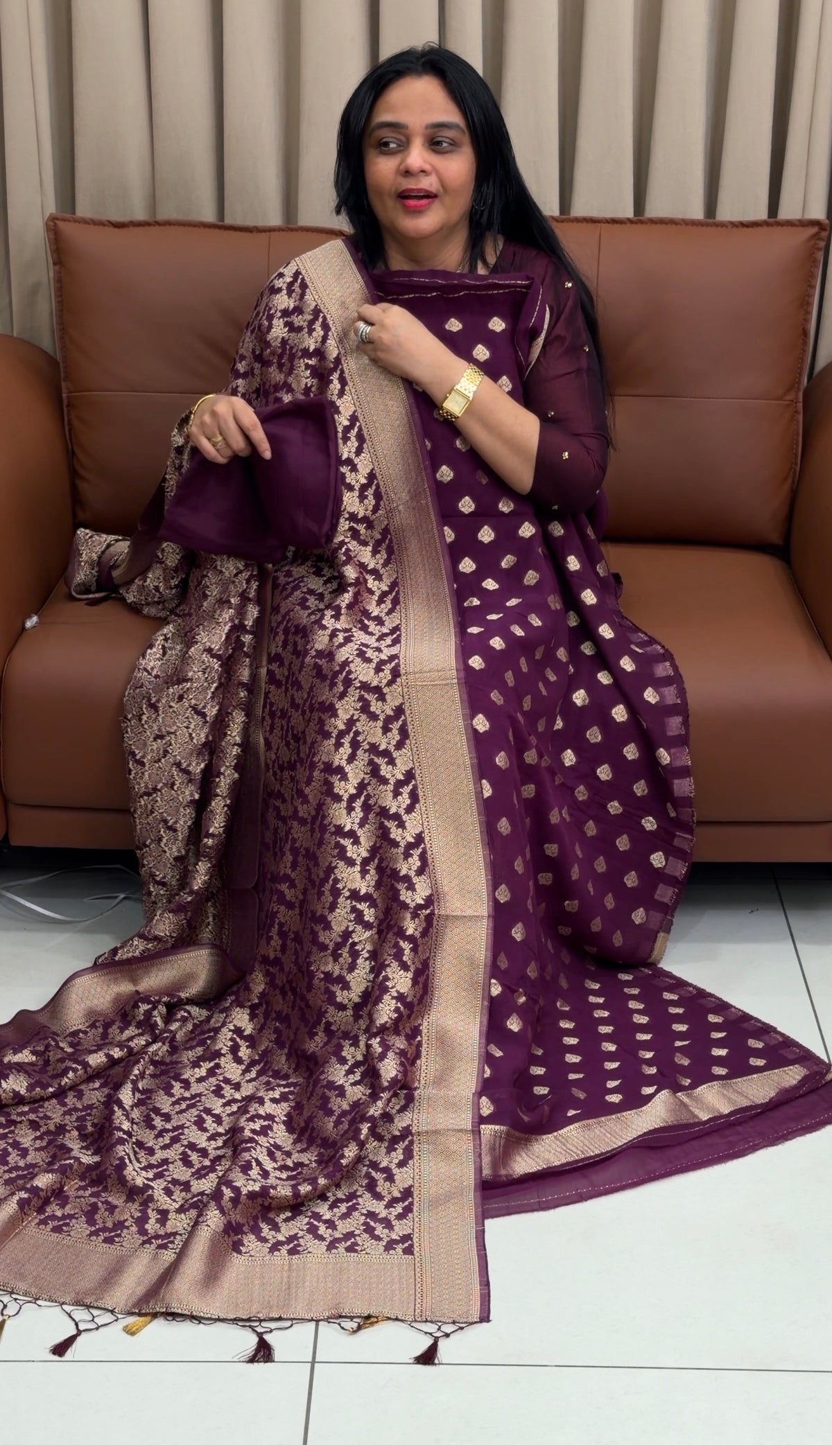 GEORGETTE BANARASI UNSTITCHED SALWAR SUITS - IHA 35298