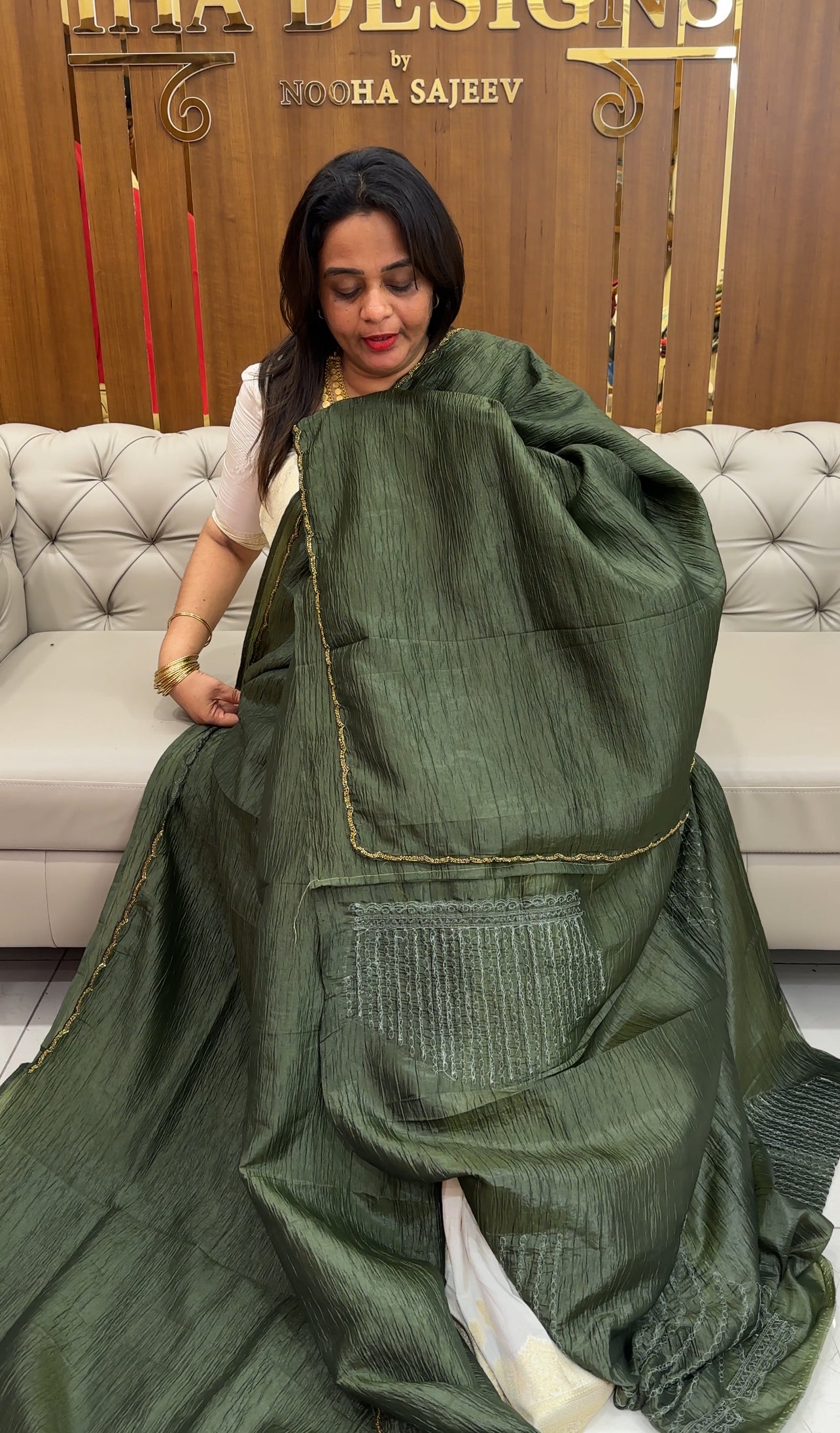 CRUSHED TISSUE SAREES - IHA 25591