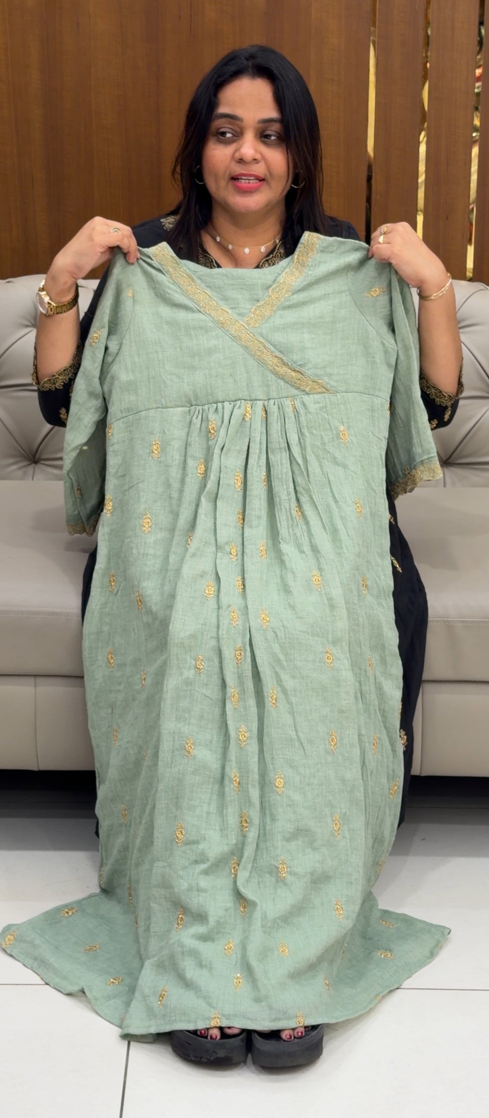 MUL CHANDERI ALINE TOPS - IHA 28742