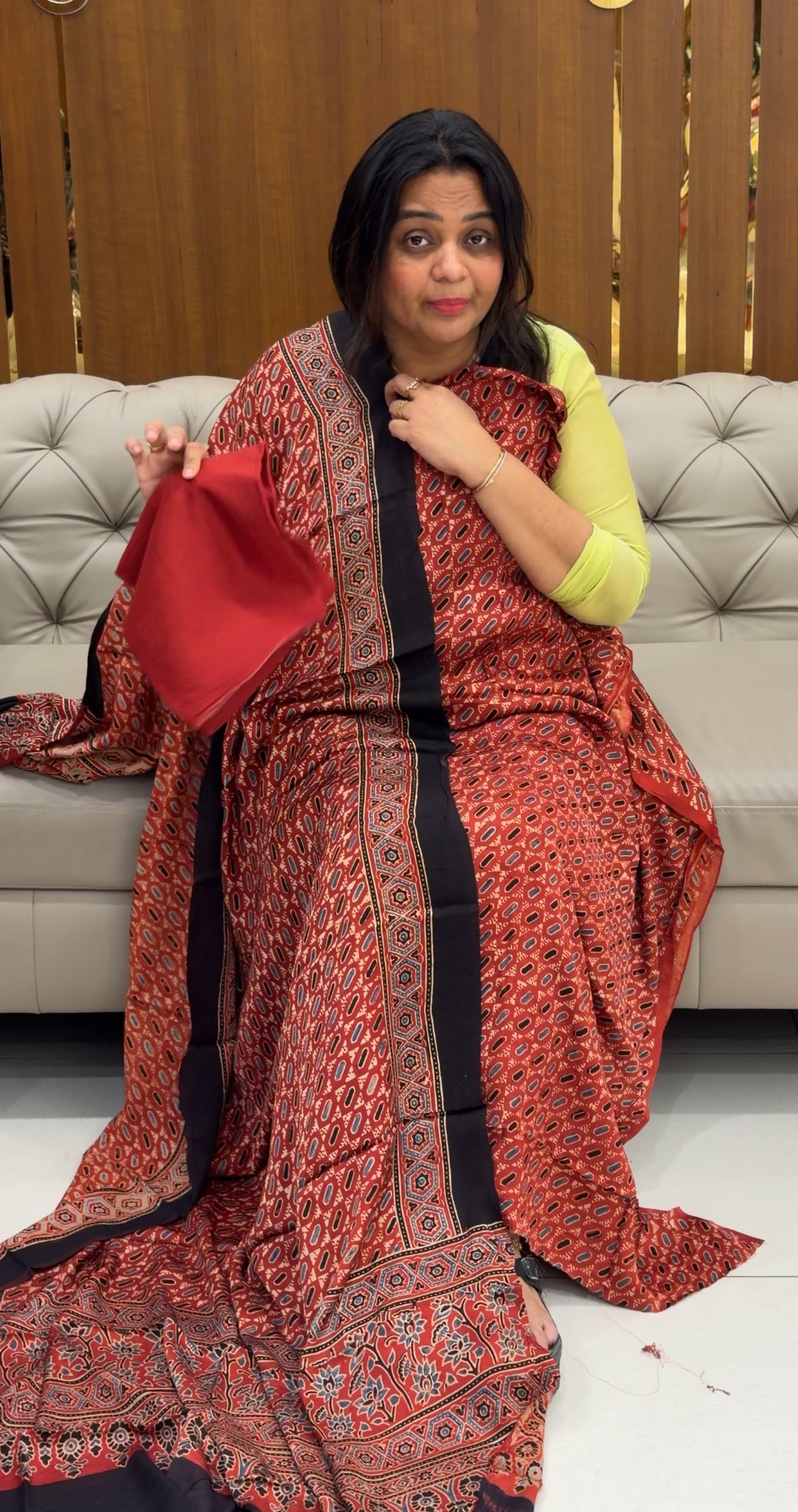 AJRAKH PRINTED UNSTITCHED SALWAR SUITS - IHA 28786