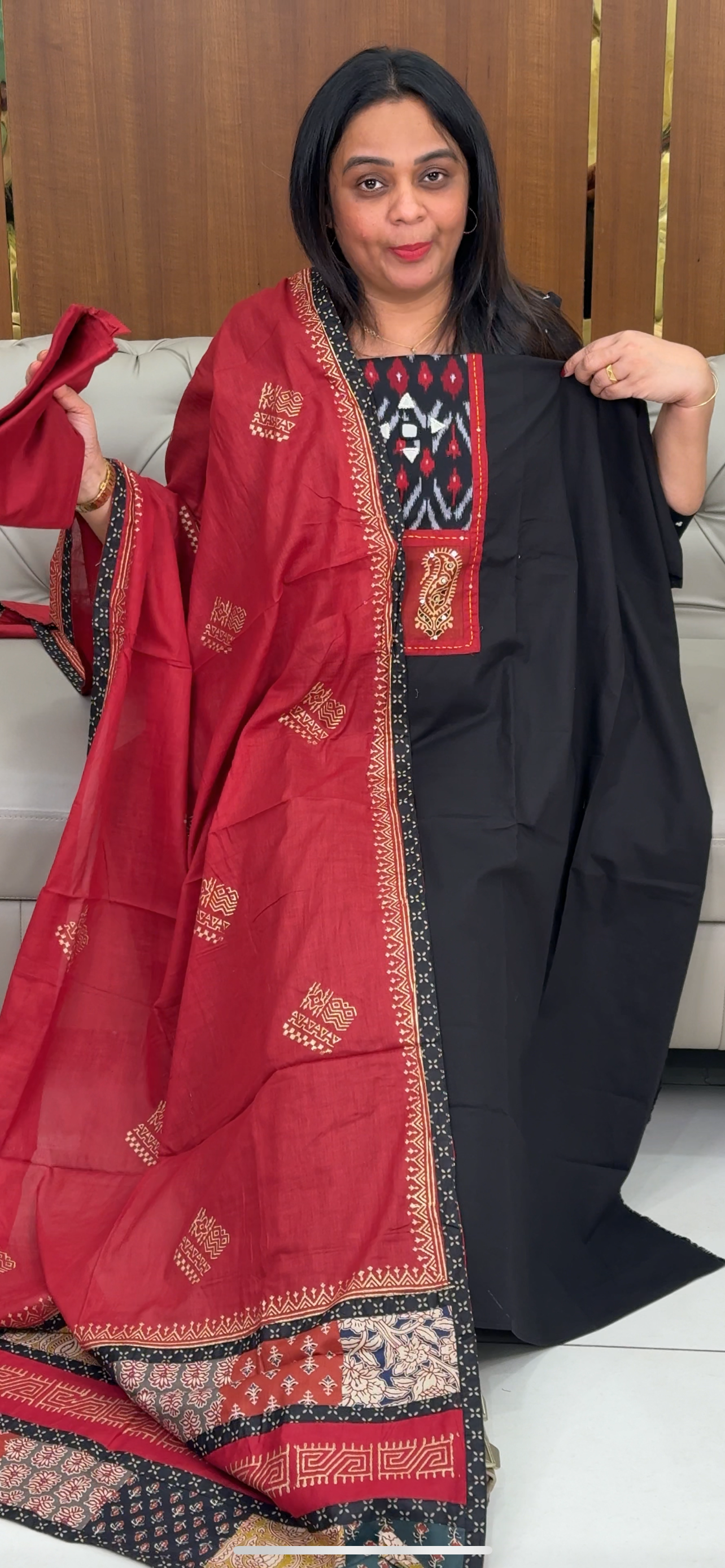 COTTON UNSTITCHED SALWAR SUITS - IHA 29844