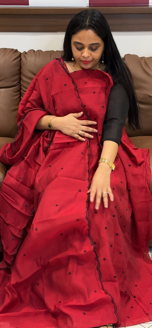 SEMI LINEN UNSTITCHED SALWAR SUITS - IHA 35579