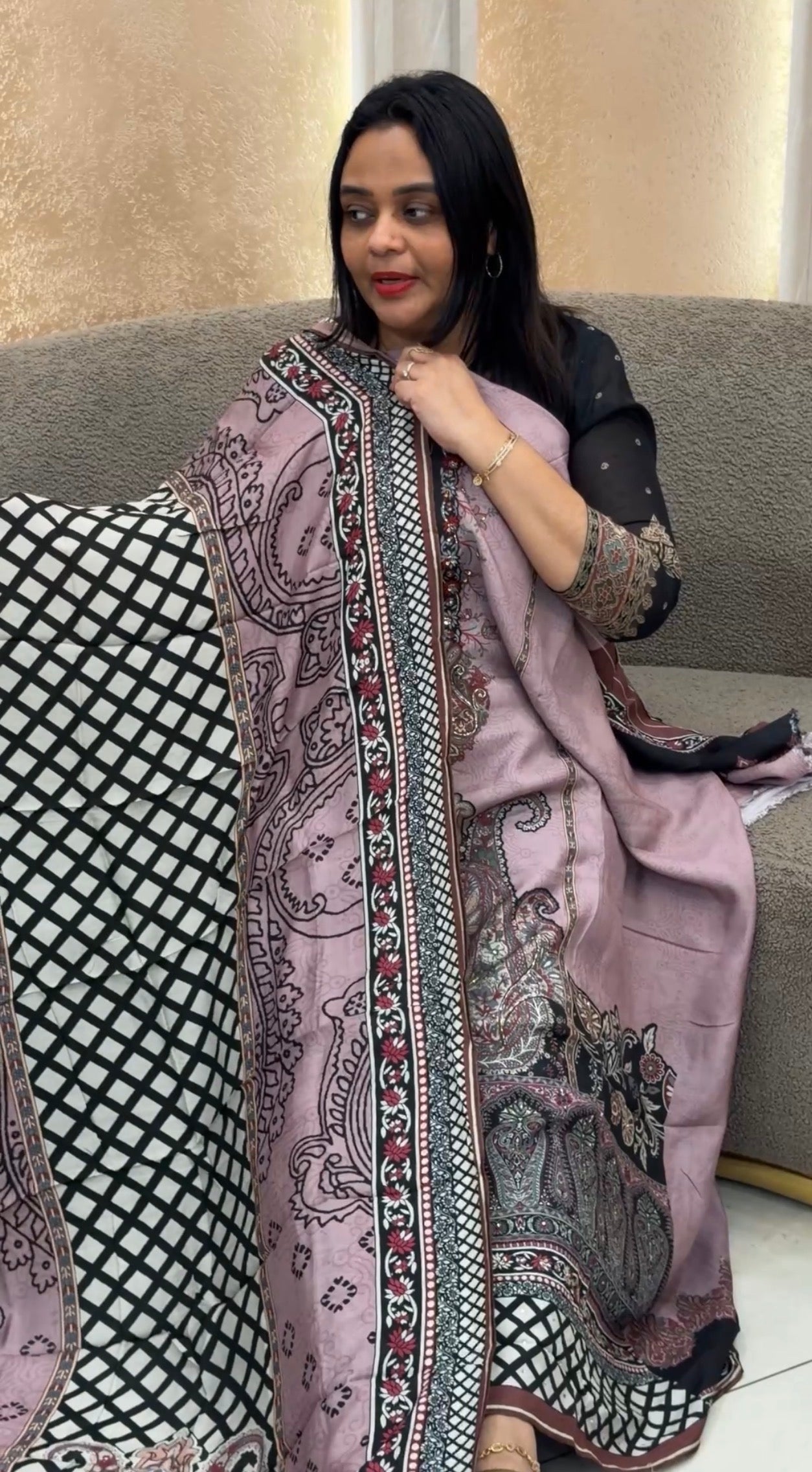 PRINTED MUL CHANDERI UNSTITCHED SALWAR SUITS - IHA 33213