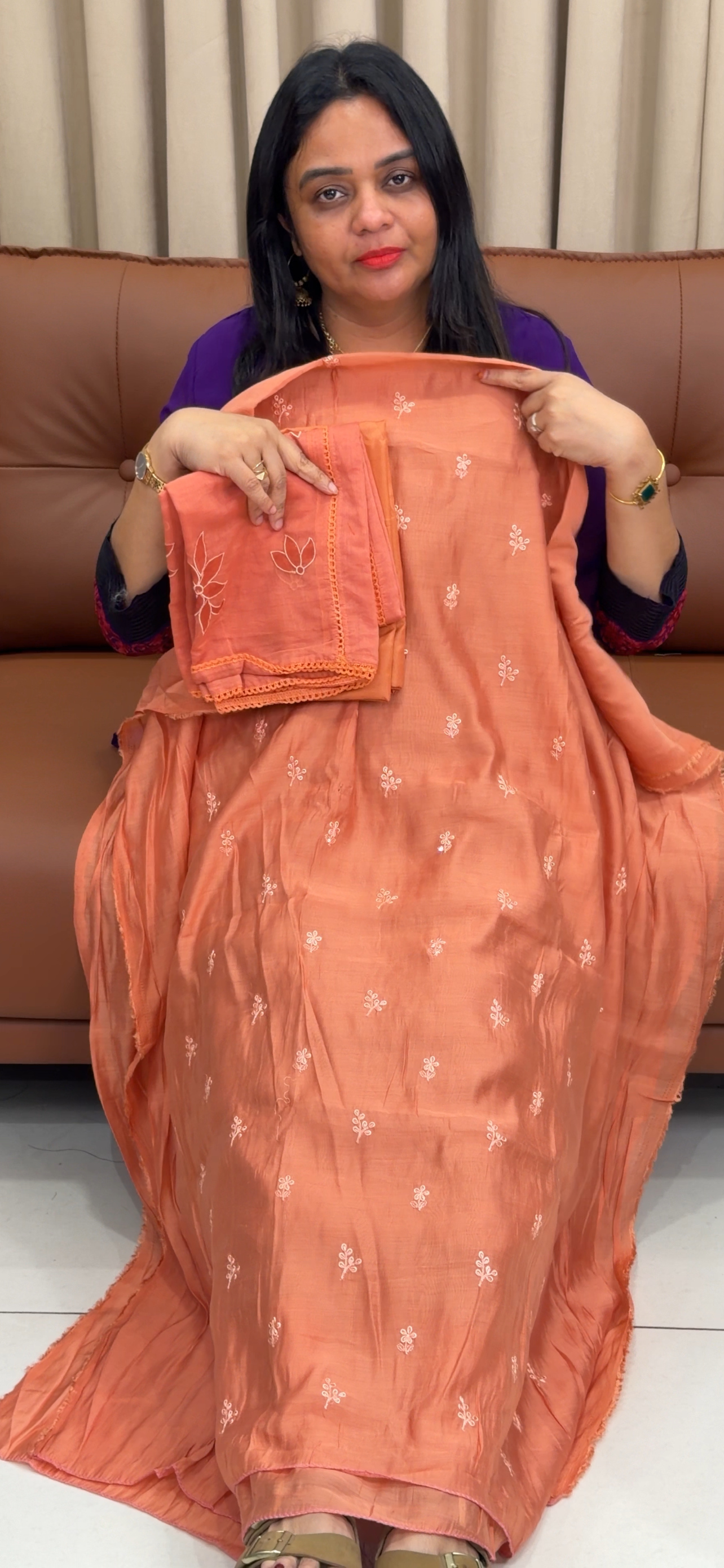 SOFT MUL CHANDERI UNSTITCHED  SALWAR SUITS - IHA 33686