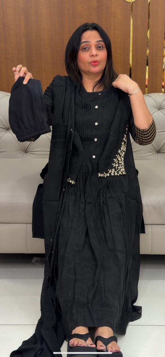 MUL CHANDERI TOP, BOTTOM AND DUPATTA - IHA 29262