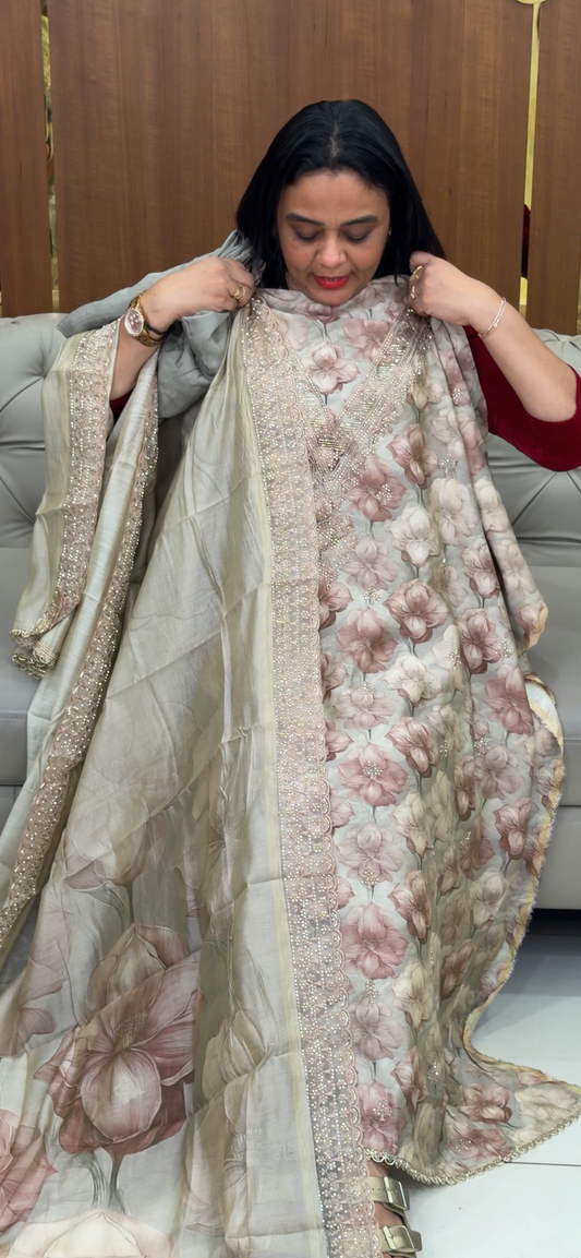 BANARASI MUL UNSTITCHED SALWAR SUITS - IHA 32355