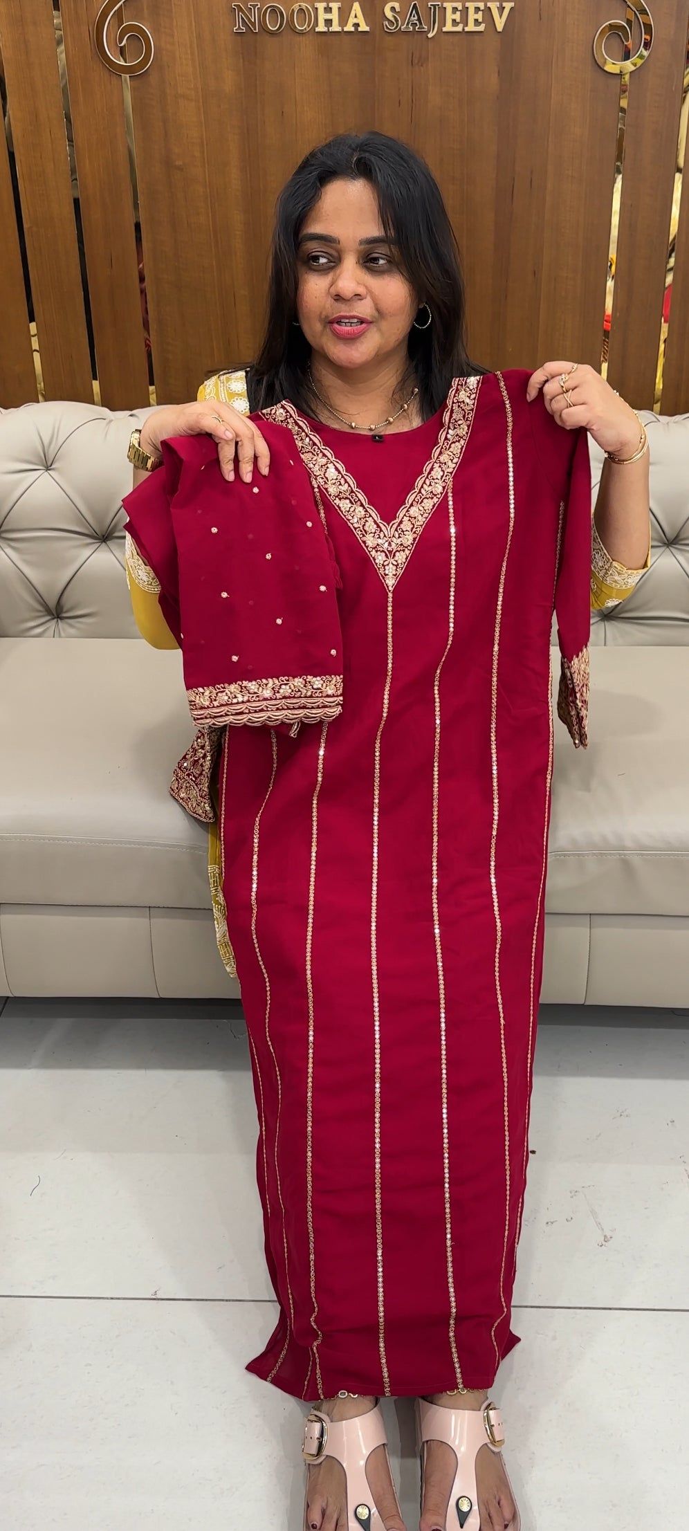 FAUX GEORGETTE TOP,BOTTOM AND DUPATTA - 26967