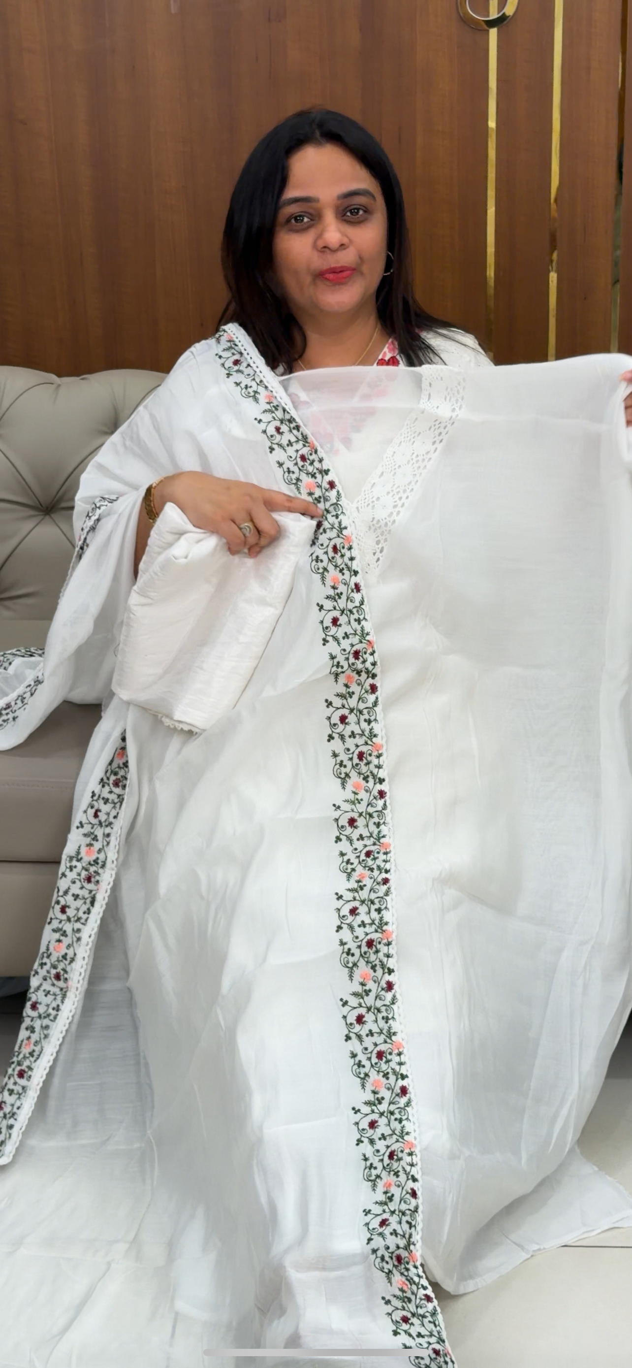 MUL CHANDERI UNSTITCHED SALWAR SUITS - IHA 29350