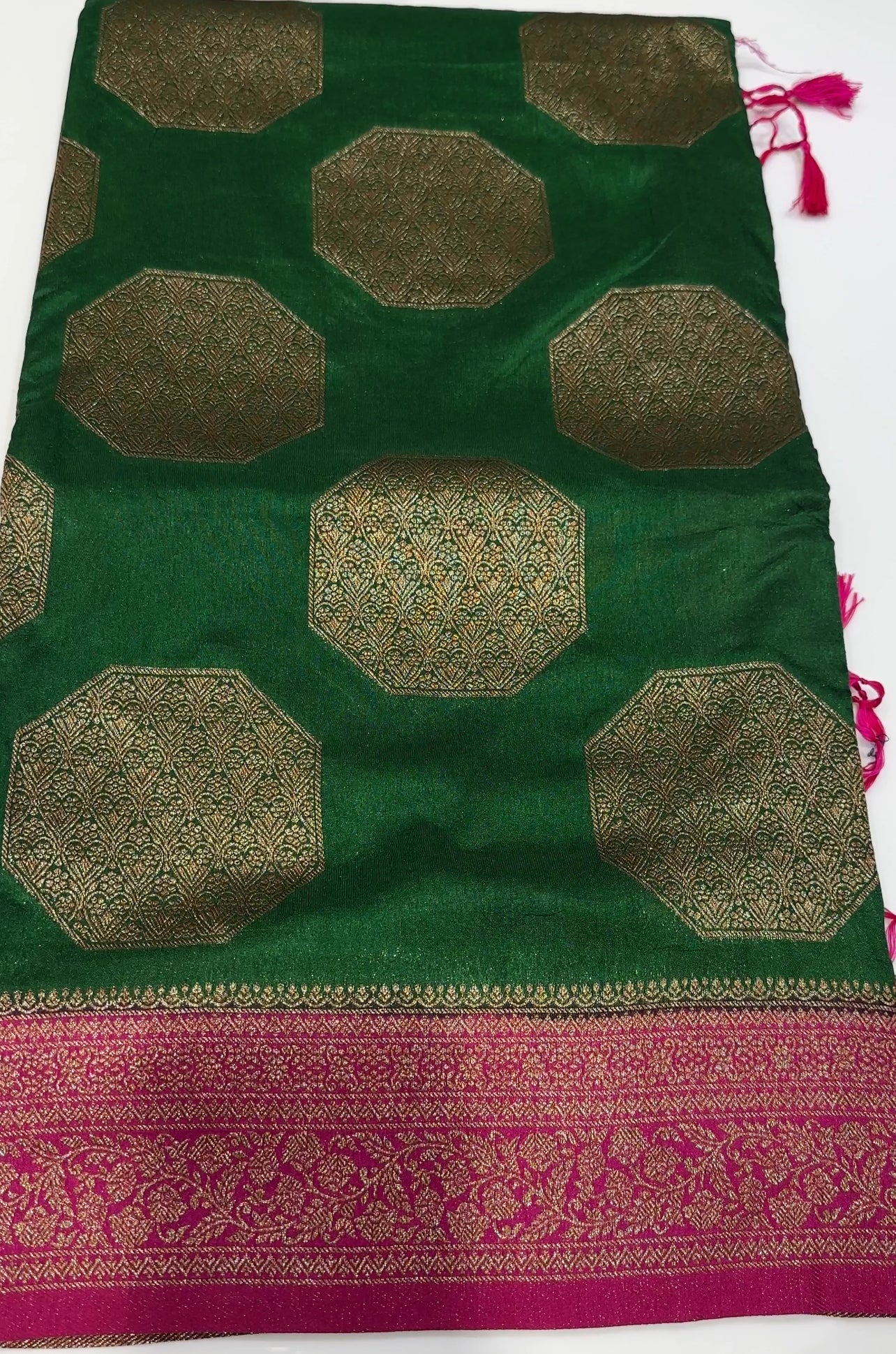 SEMI BANARASI SILK SAREES - IHA 17570