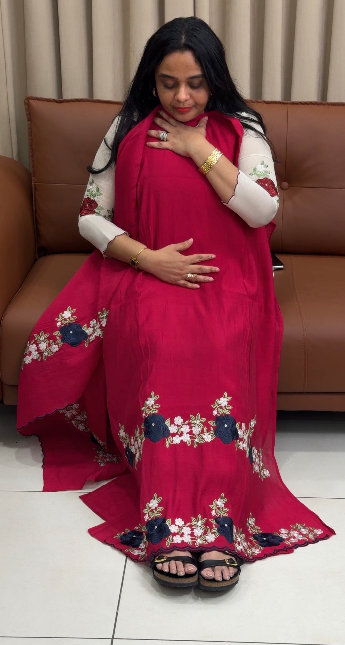 SILK LINEN UNSTITCHED SALWAR SUITS - IHA 36079