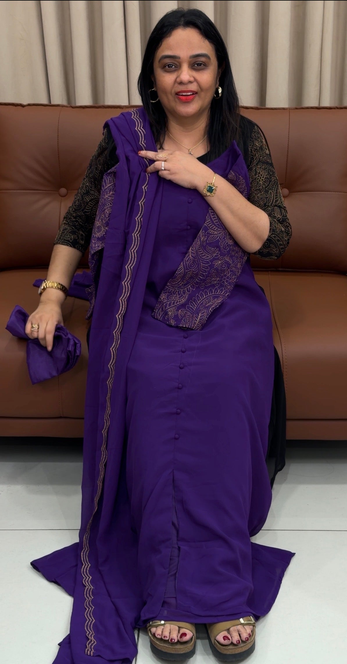 SEMI PARTY WEAR TOP,BOTOM AND DUPATTA - IHA 33427