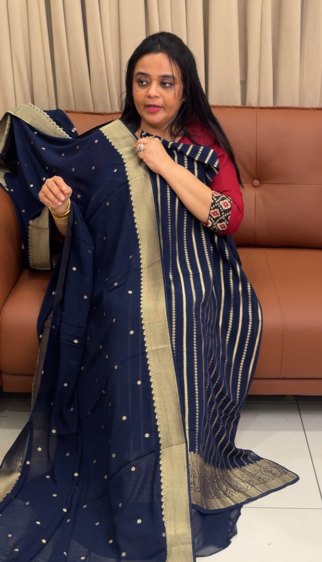 GEORGETTE BANARASI UNSTITCHED SALWAR SUITS - IHA 34971