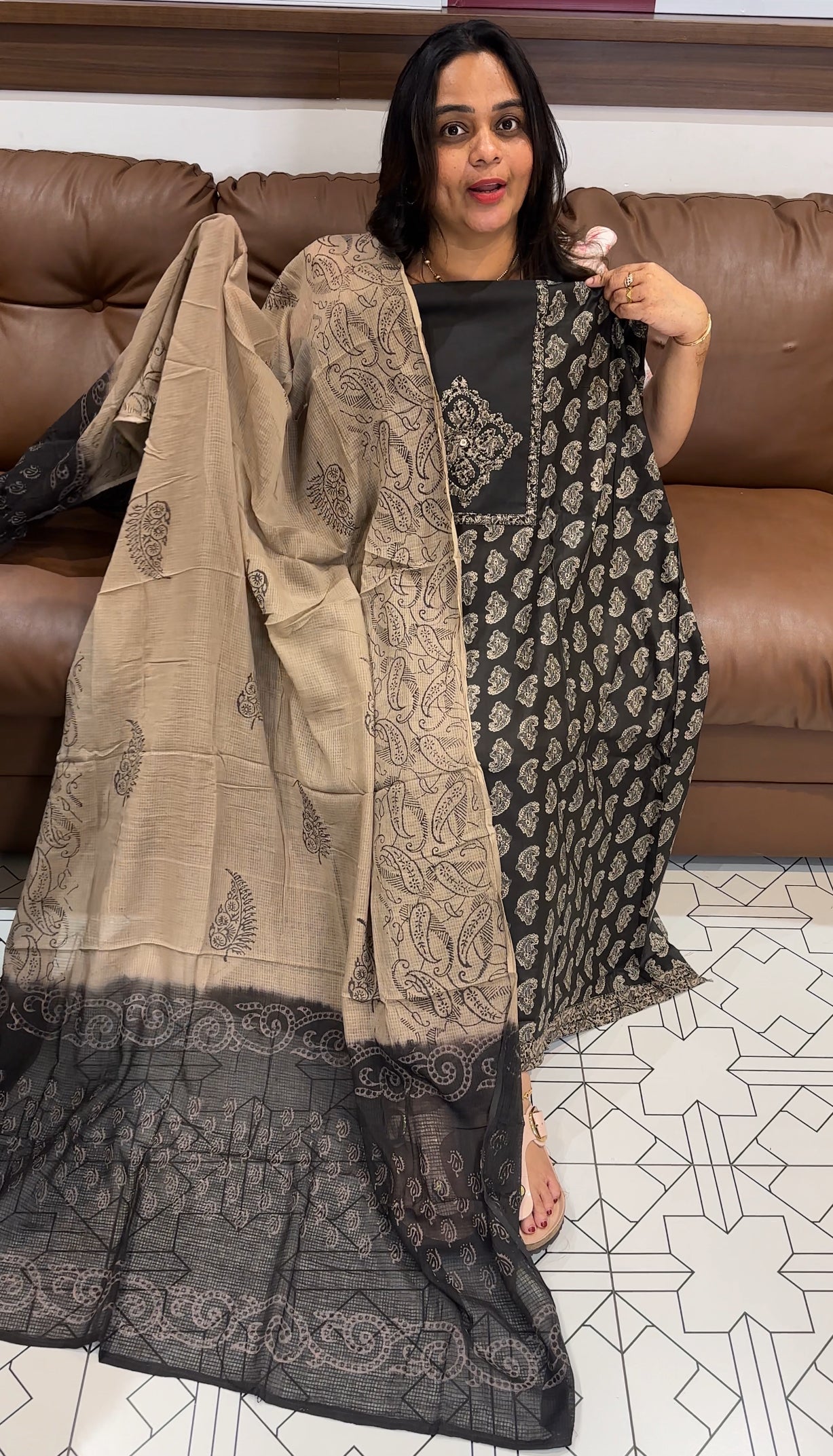 AJRAKH PRINTED UNSTITCHED SALWAR SUITS - 27720