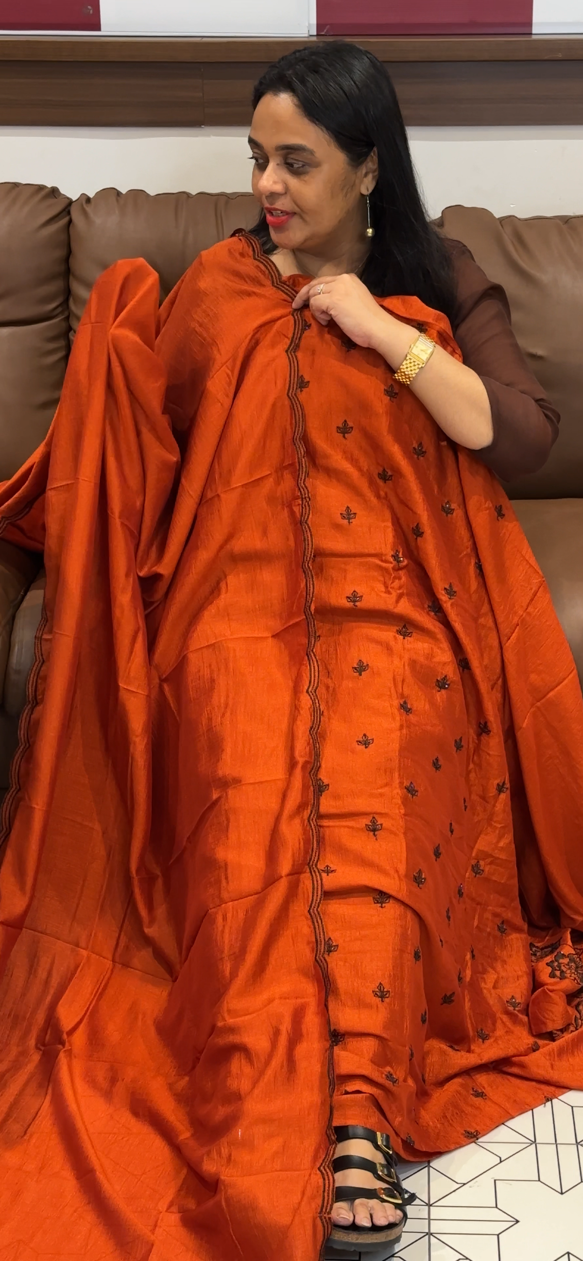 SEMI RAW SILK UNSTITCHED SALWAR SUITS - IHA 35652