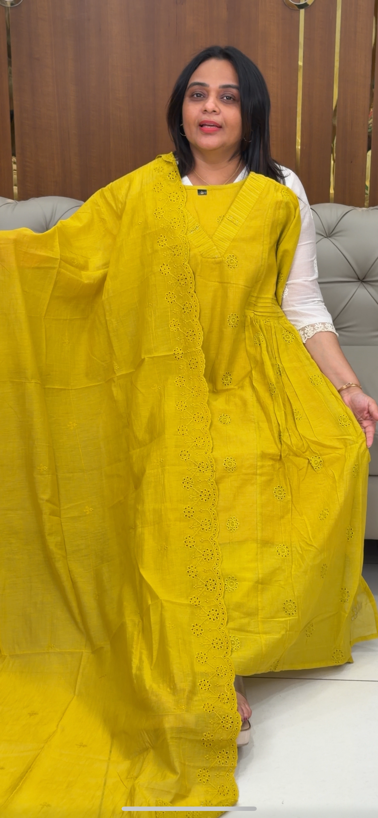 MALAI CHANDERI TOP, BOTTOM AND DUPATTA - IHA 29205