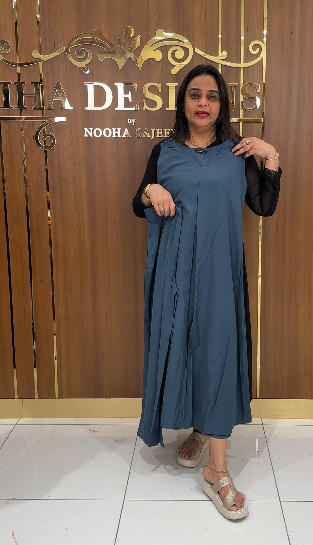 COTTON LONG ALINE TOP AND BOTTON - IHA 23108