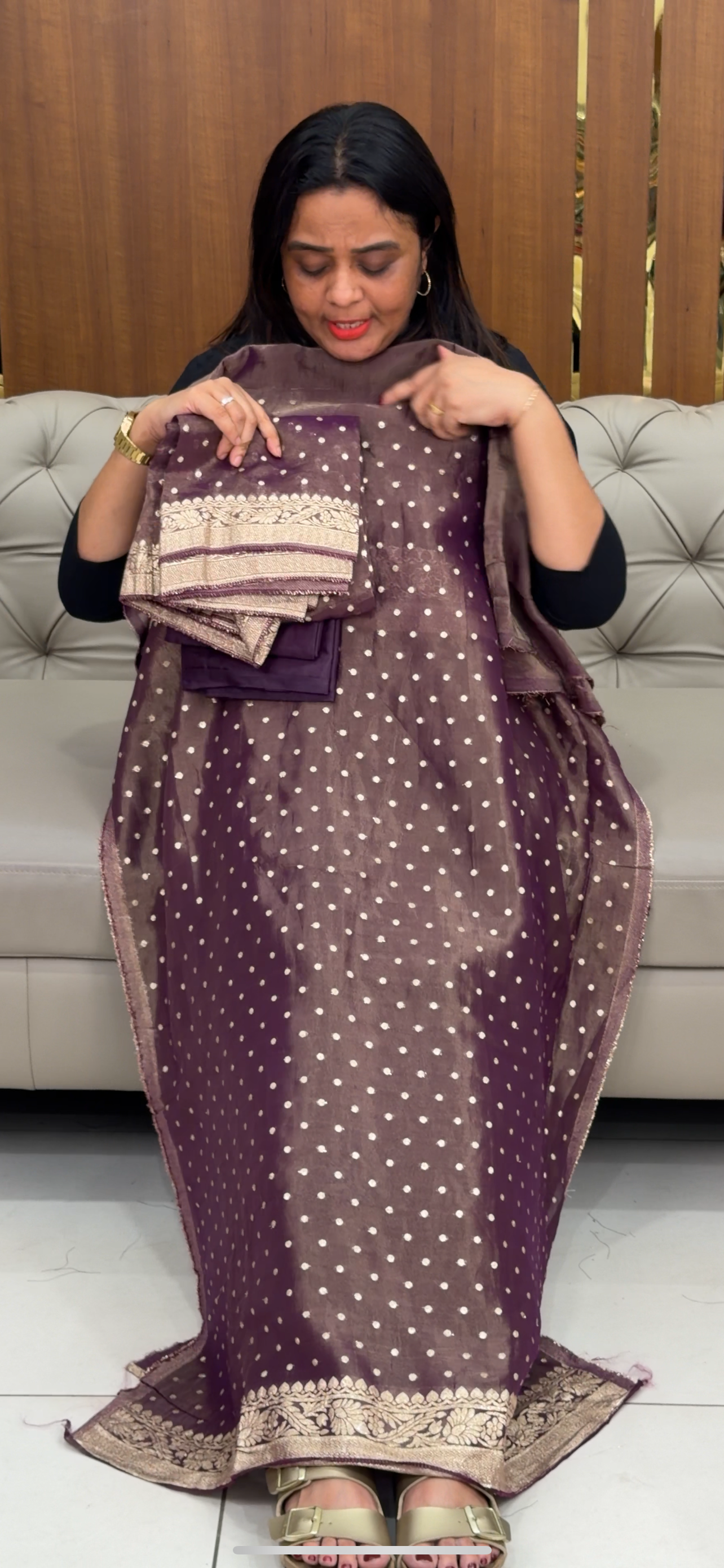 BANARASI TISSUE UNSTITCHED SALWAR SUITS - IHA 29796