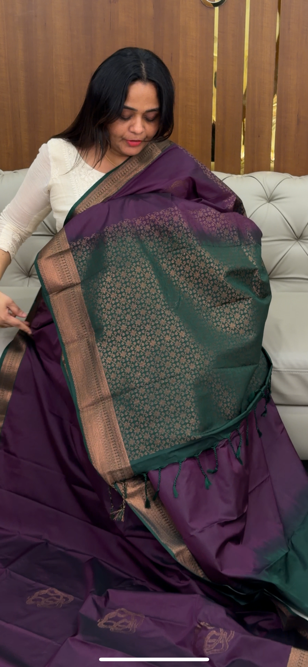 SEMI KANCHIPURAM  SAREES - IHA 29226