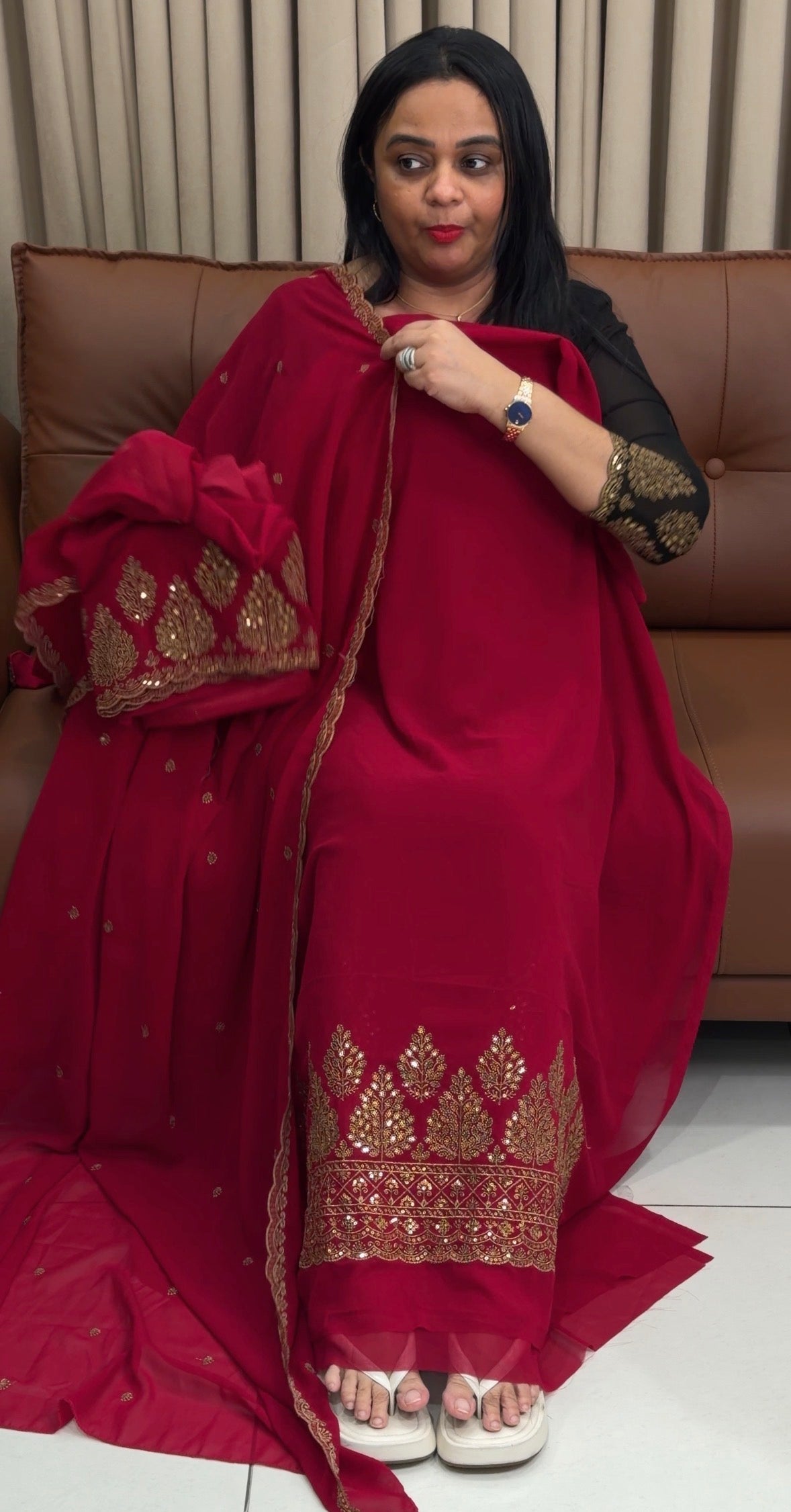 FAUX GEORGETTE UNSTITCHED SALWAR SUITS - IHA 34750