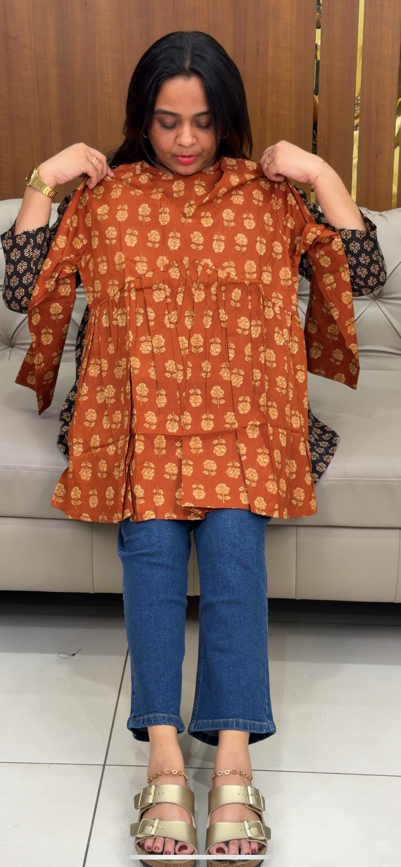 PRINTED SHORT TOPS - IHA 32966