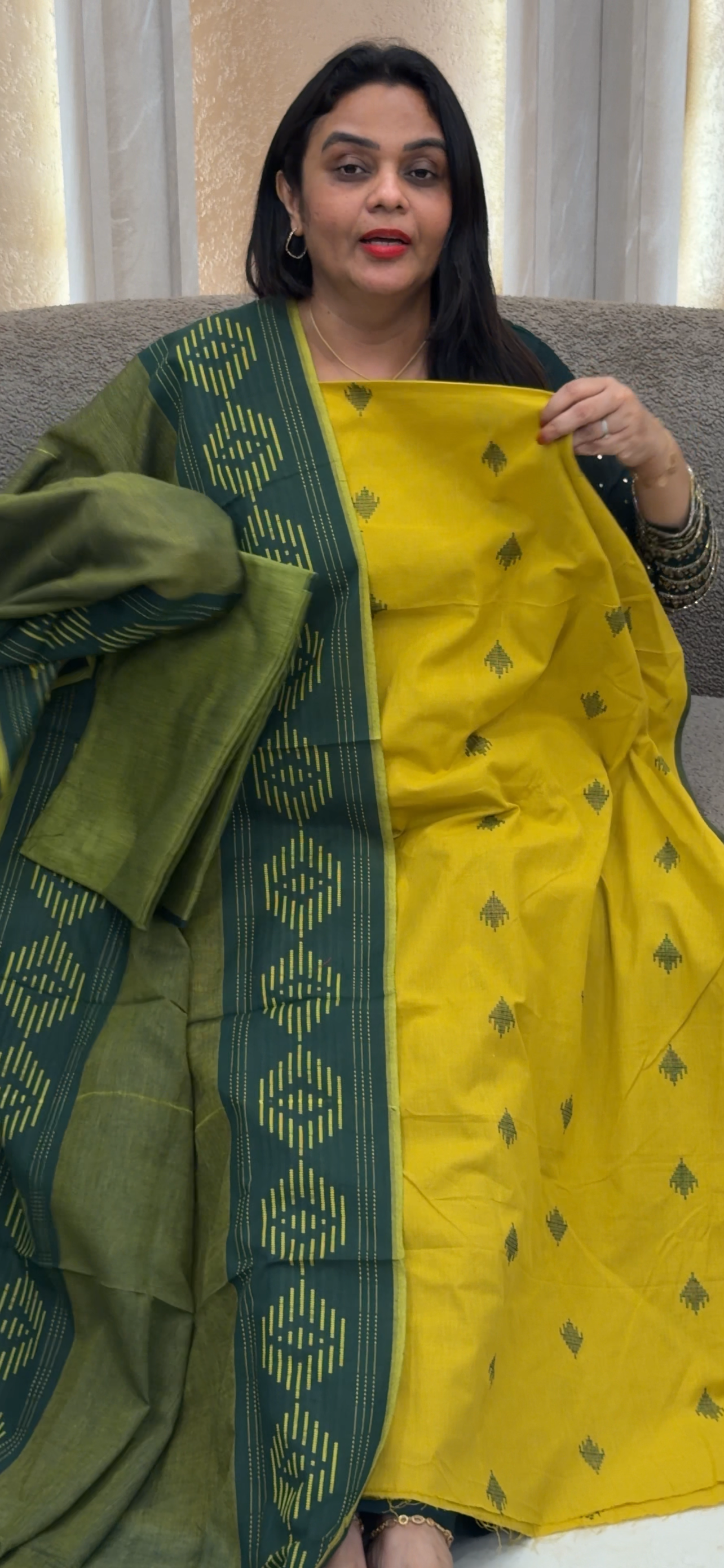 COTTON UNSTITCHED SALWAR SUITS - IHA 33232