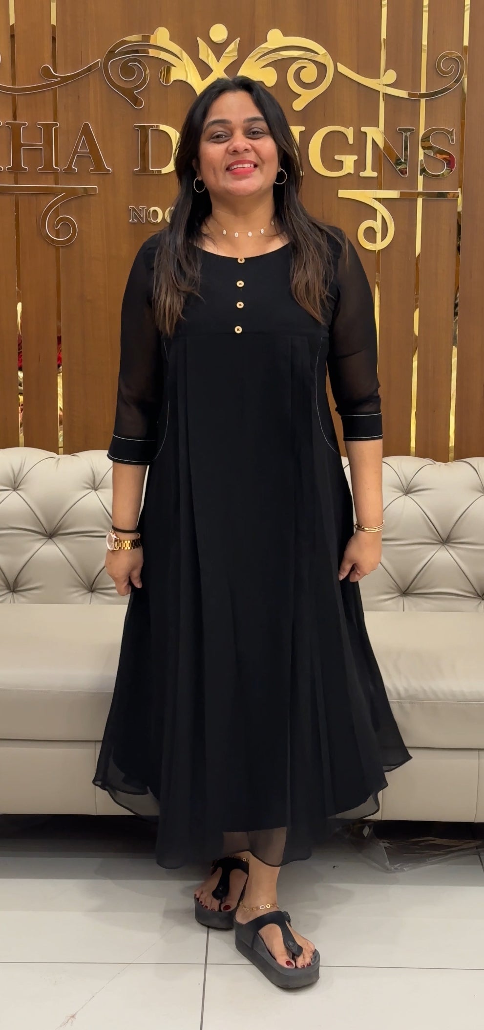 IHA'S IN-HOUSE GEORGETTE ALINE TOPS - IHA 28294